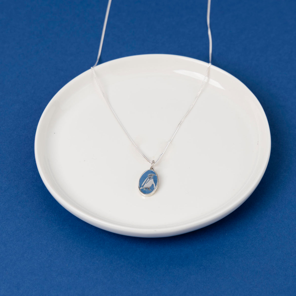 Sterling Silver and Resin Penguin Pendant