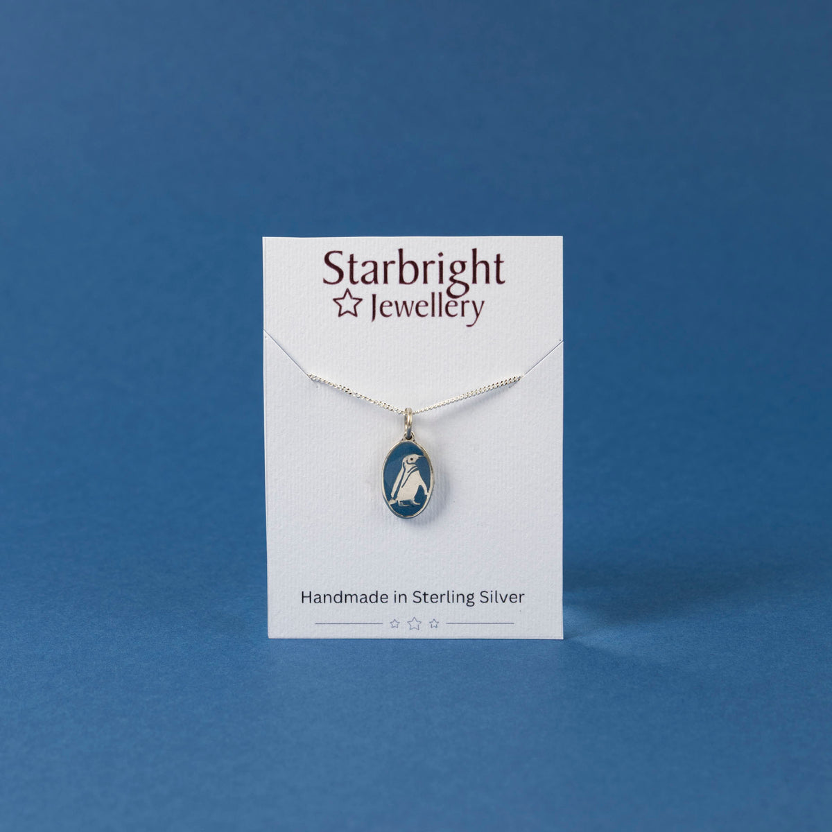 Sterling Silver and Resin Penguin Pendant