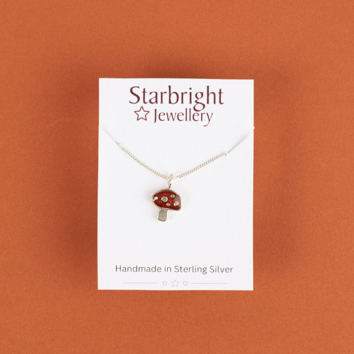 Sterling Silver and Resin Mushroom Pendant