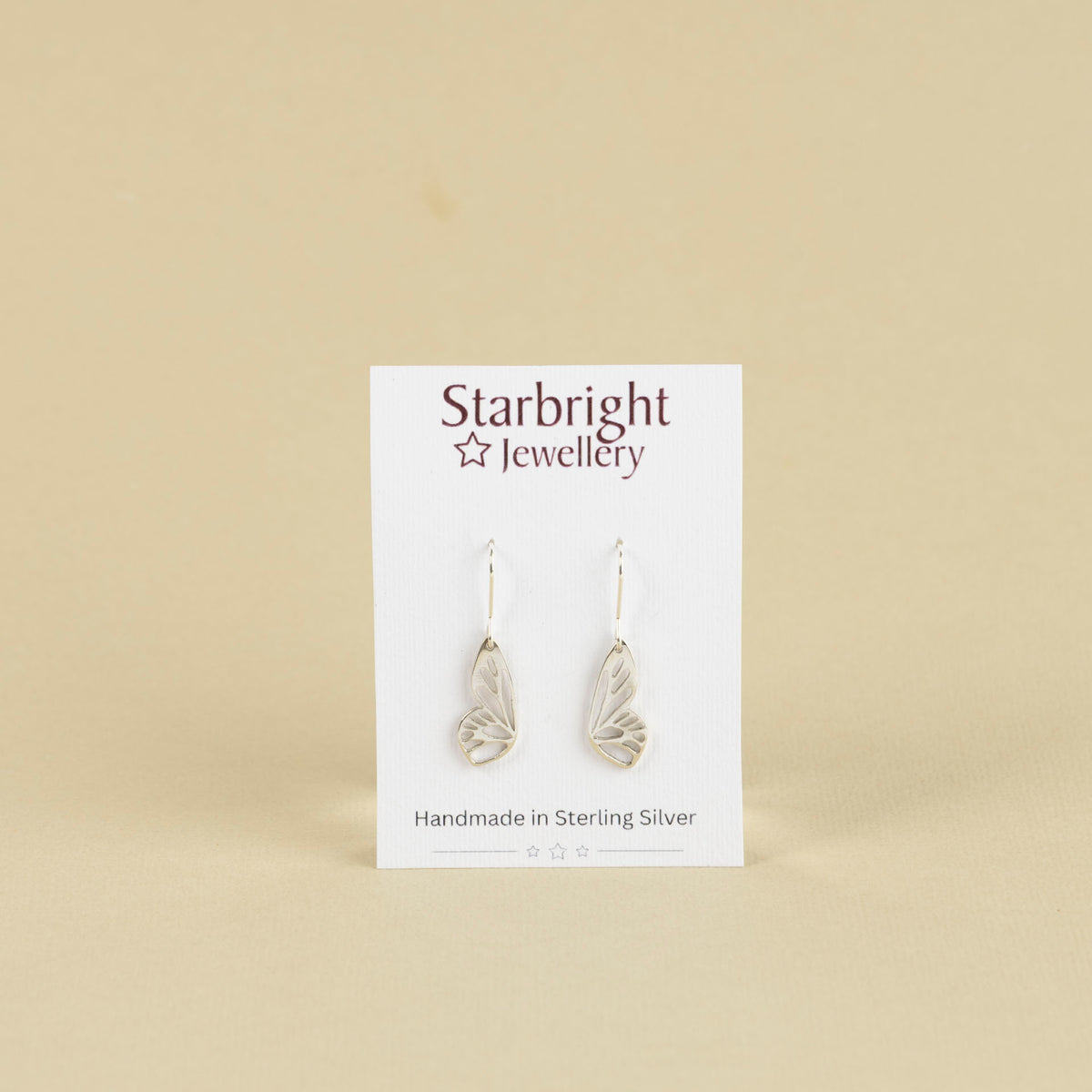 Sterling Silver Butterfly Wings Dangle Earrings