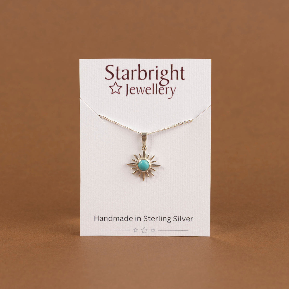 Sterling Silver and Turquoise Sunburst Necklace