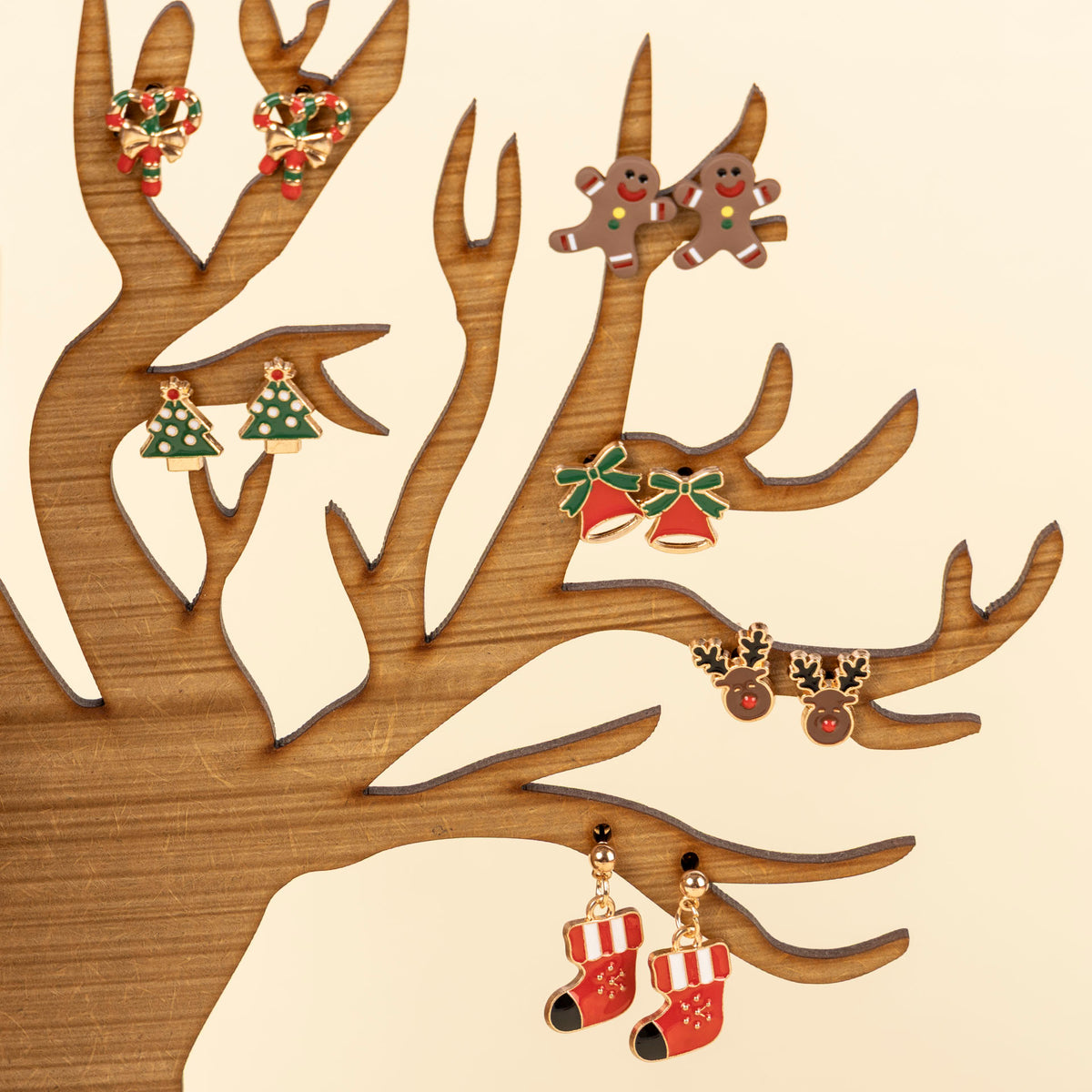 Festive Christmas Earrings (Pack of 6 – assorted)