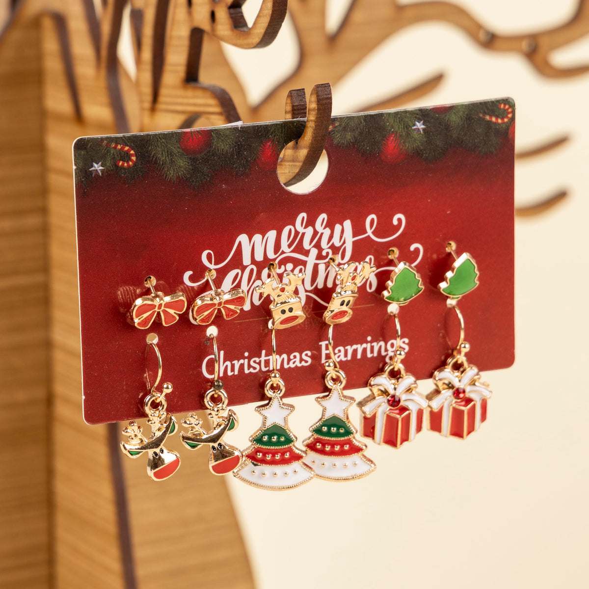 Festive Christmas Earrings (Pack of 6 – assorted)