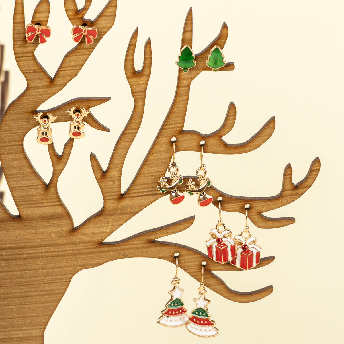 Festive Christmas Earrings (Pack of 6 – assorted)