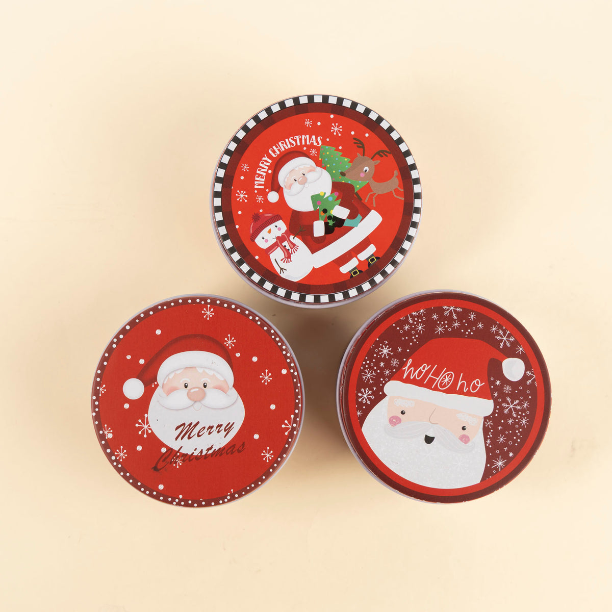 Mini Round Christmas Storage Tins (assorted styles)