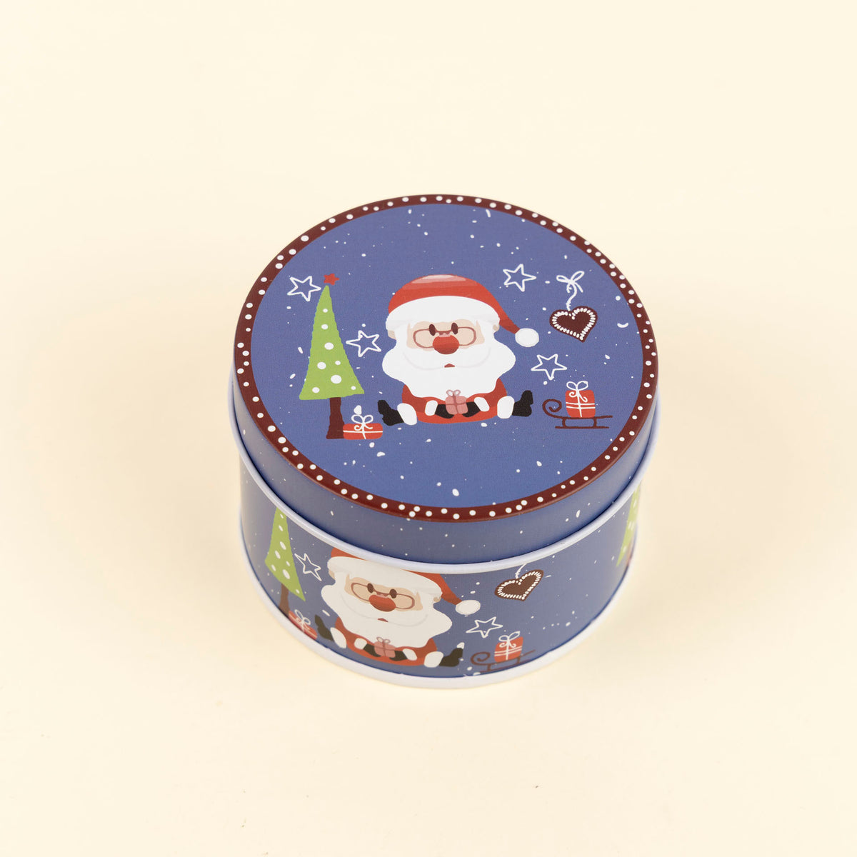 Mini Round Christmas Storage Tins (assorted styles)