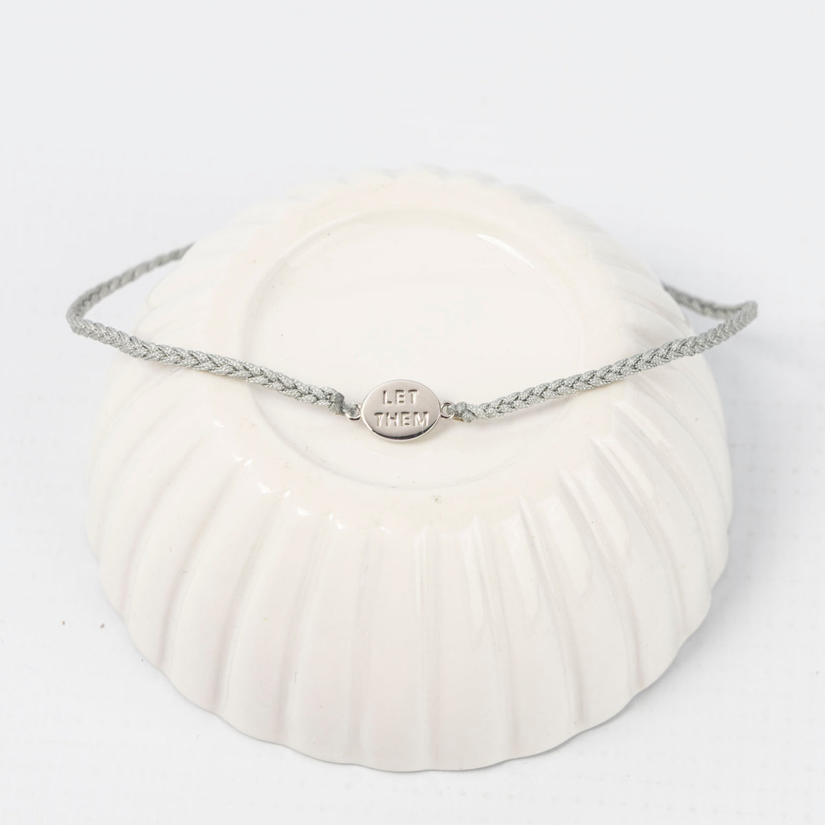"Let Them" Sterling Silver and Silk Cord Bracelet
