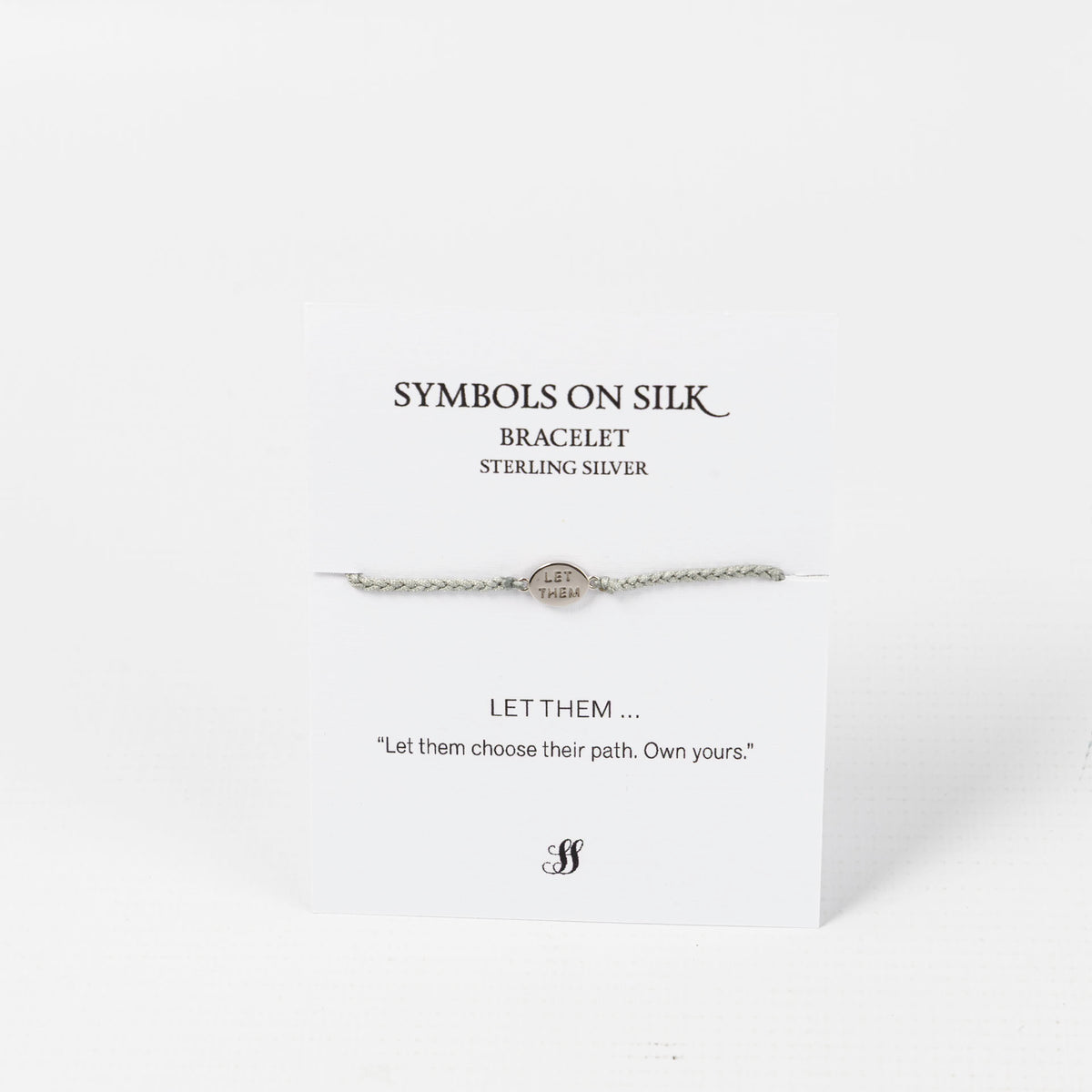 "Let Them" Sterling Silver and Silk Cord Bracelet