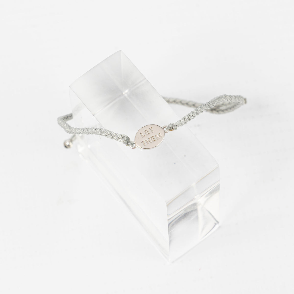 "Let Them" Sterling Silver and Silk Cord Bracelet