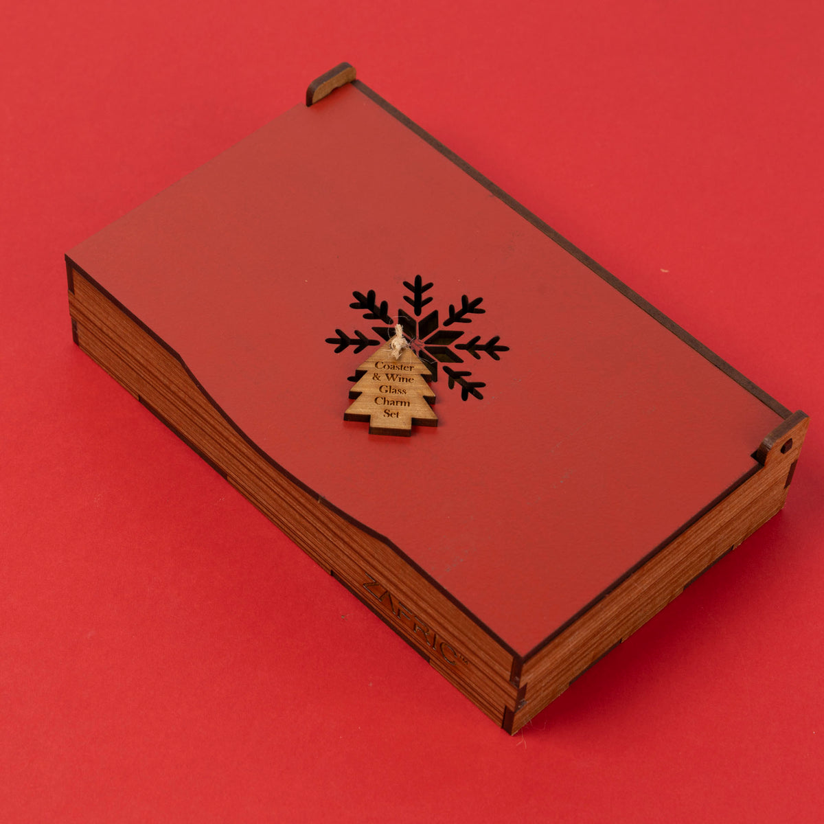 Christmas Coaster & Wine Glass Charm Gift Set