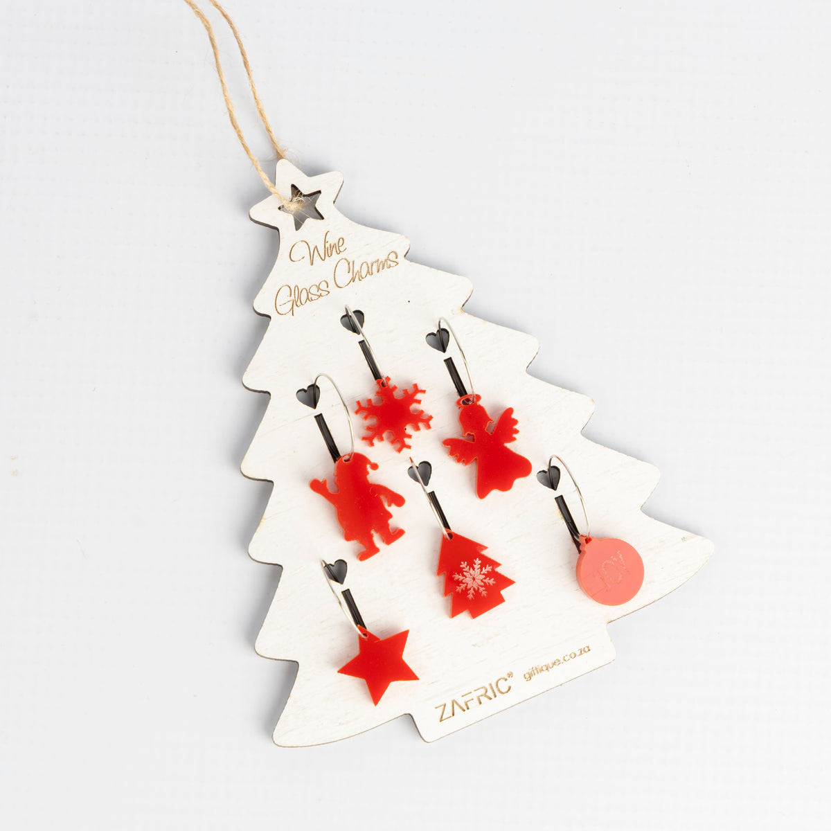Christmas Tree Wine Glass Charm Gift Set (assorted colours)