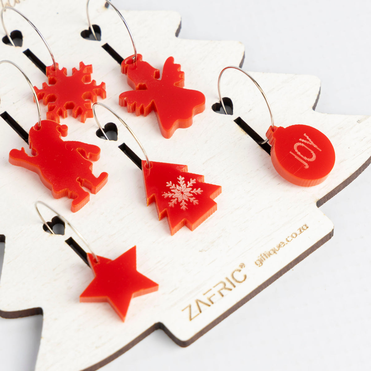 Christmas Tree Wine Glass Charm Gift Set (assorted colours)