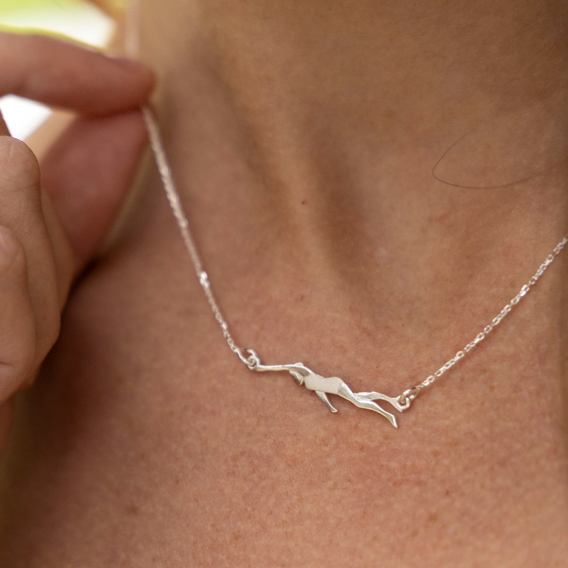 Sterling Silver Tidal Pool Swimmer Necklace