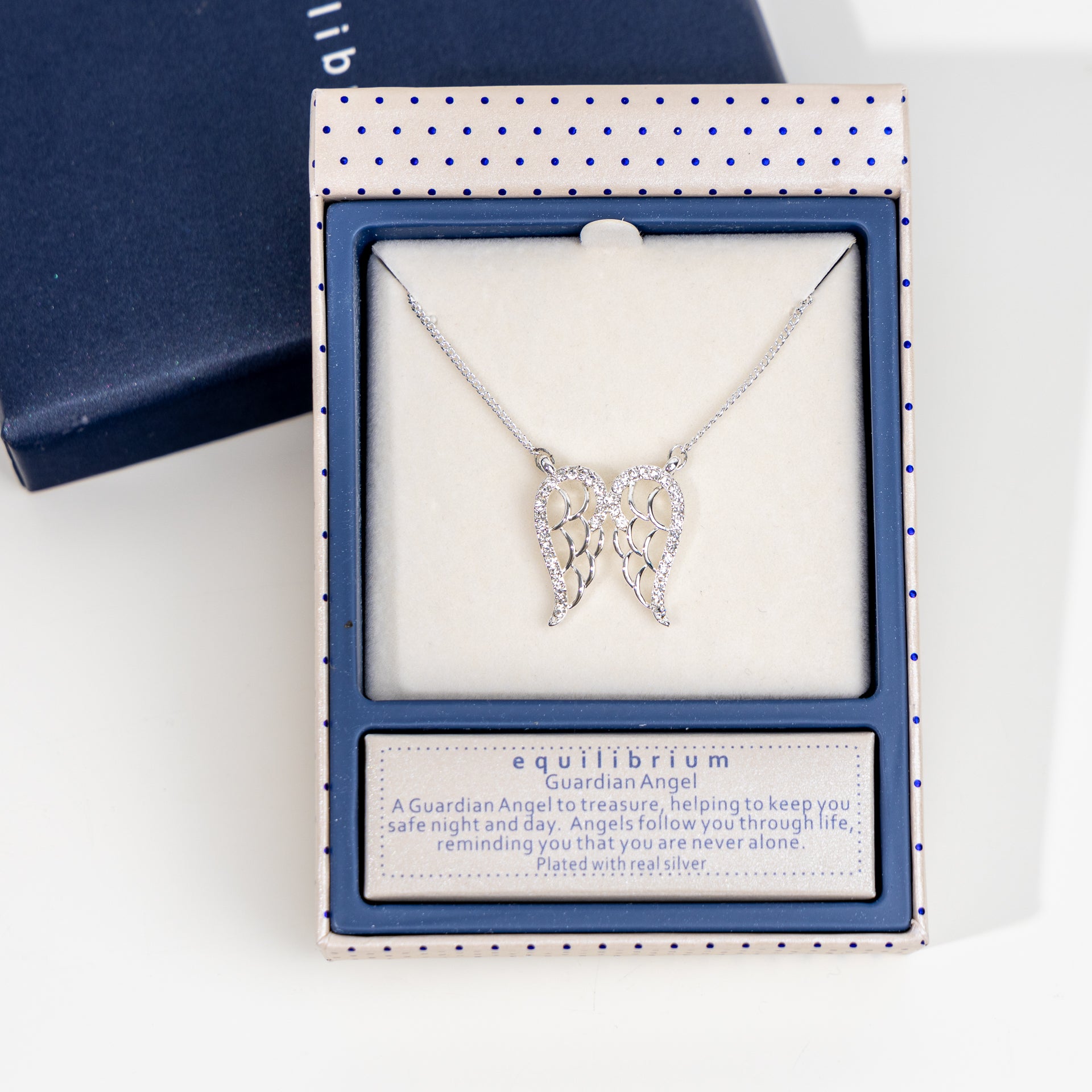 Diamanté Filigree Angel Wings Necklace