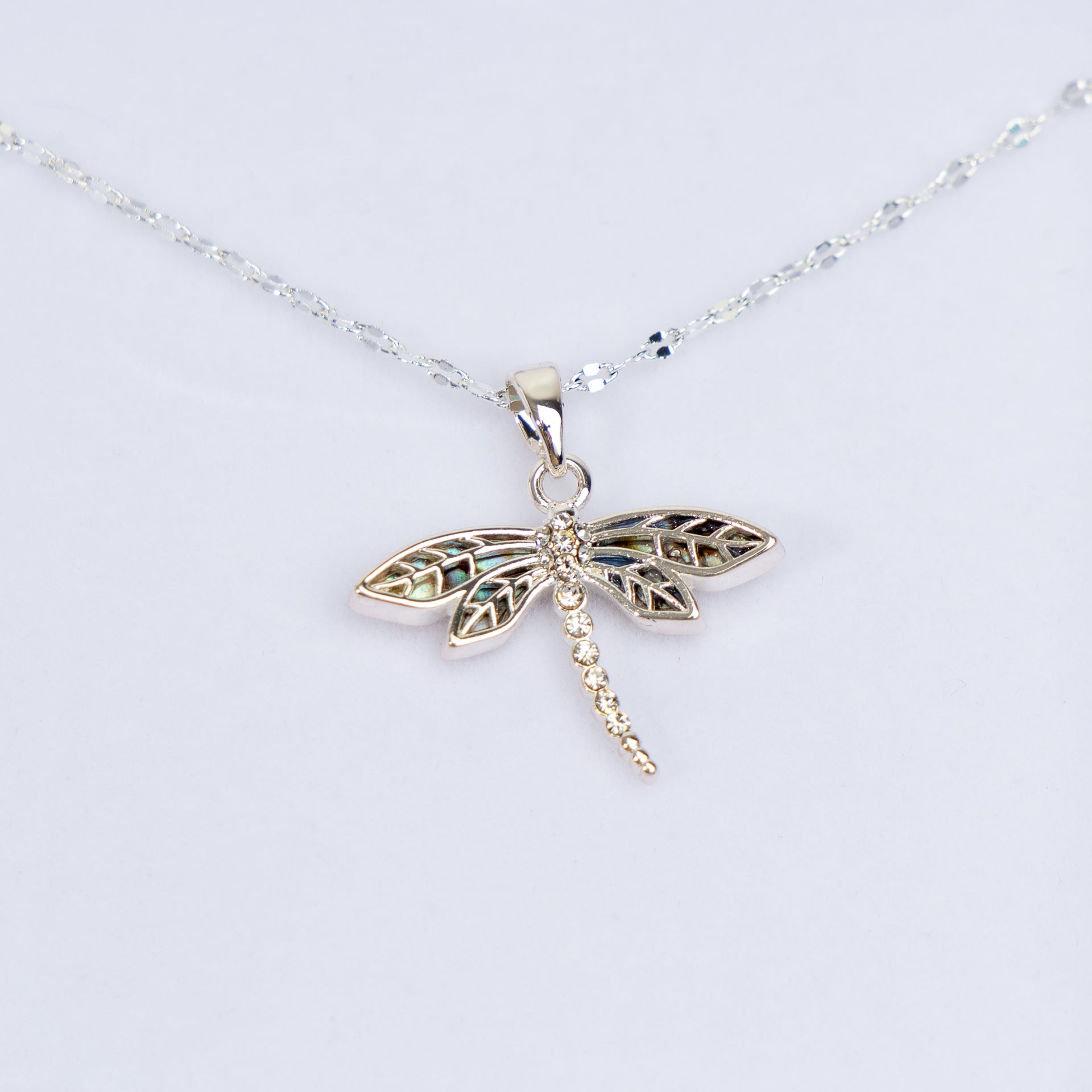 Pāua Shell Dragonfly Necklace