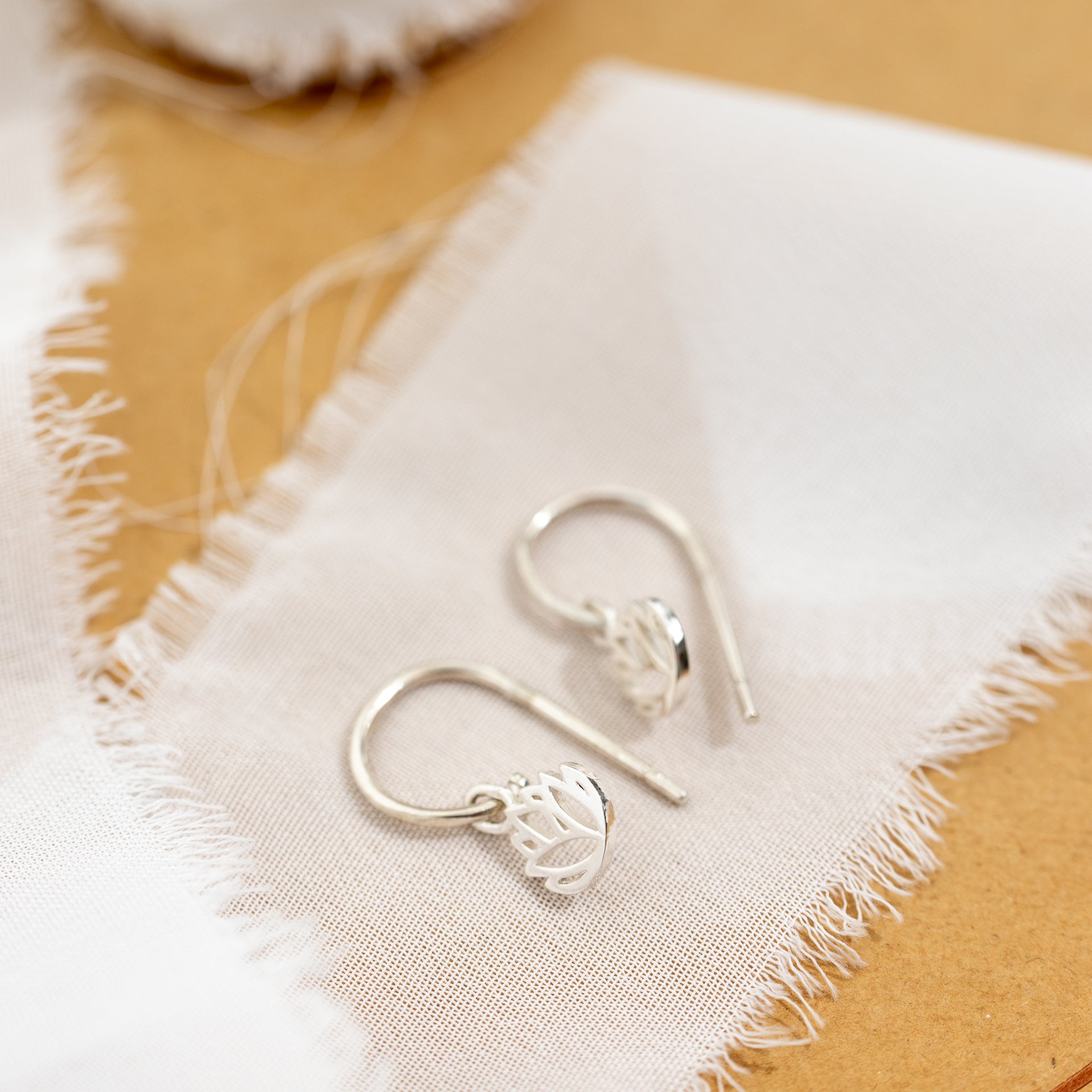 Sterling Silver Protea Dangle Earrings