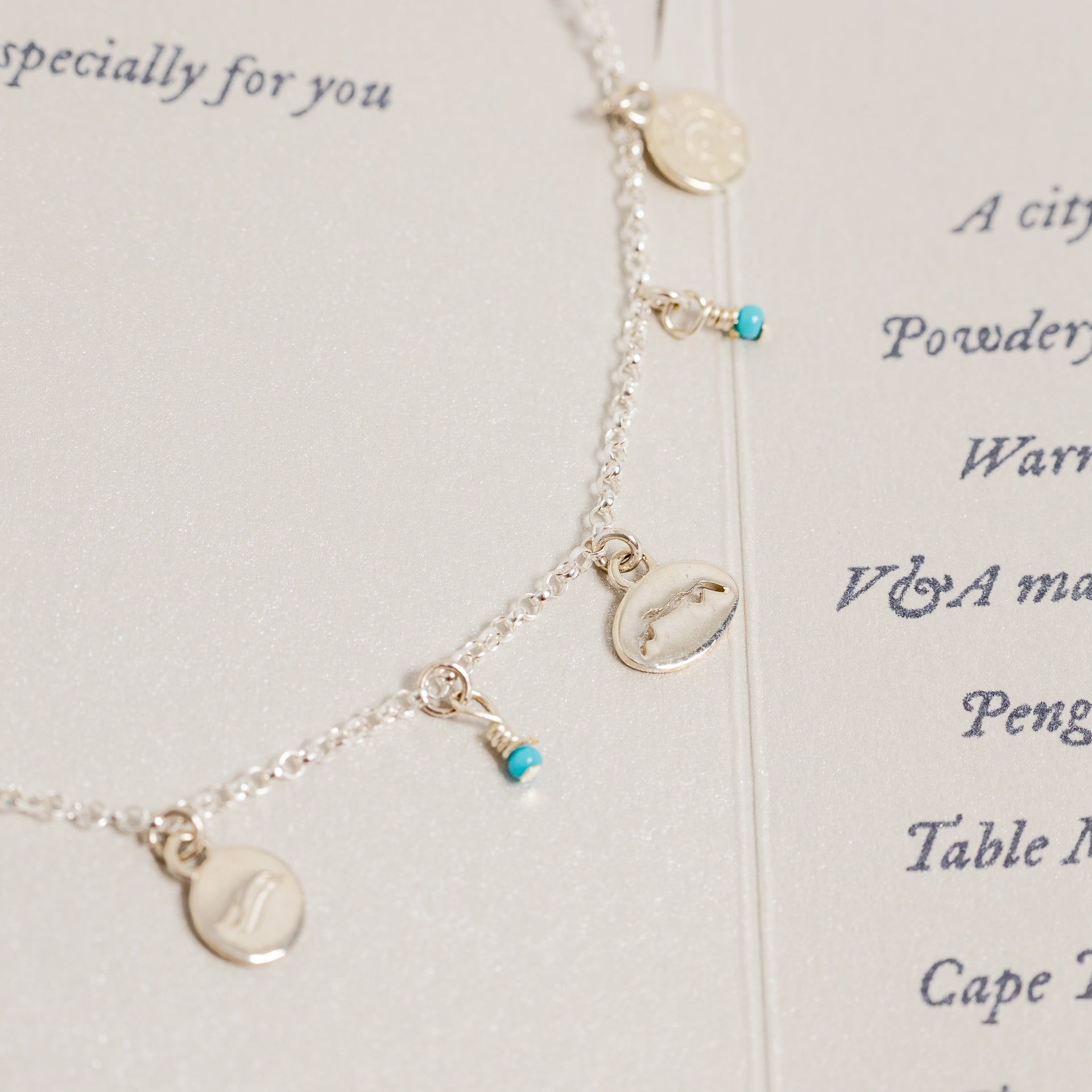 Sterling Silver "I love Cape Town" Charm Necklace