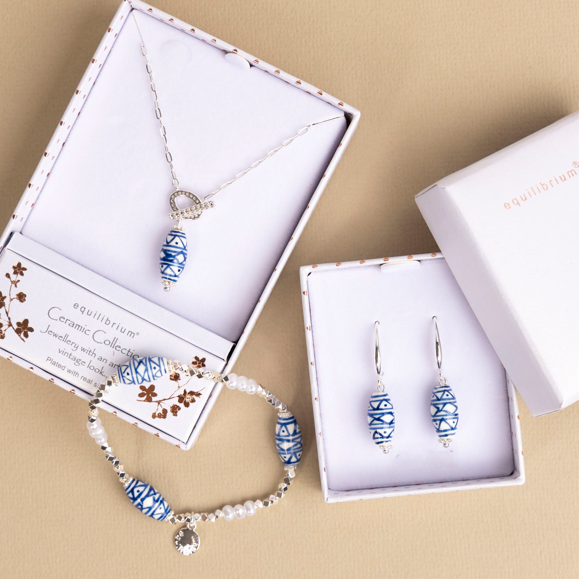 Aztec Ceramic Bead Drop Earrings