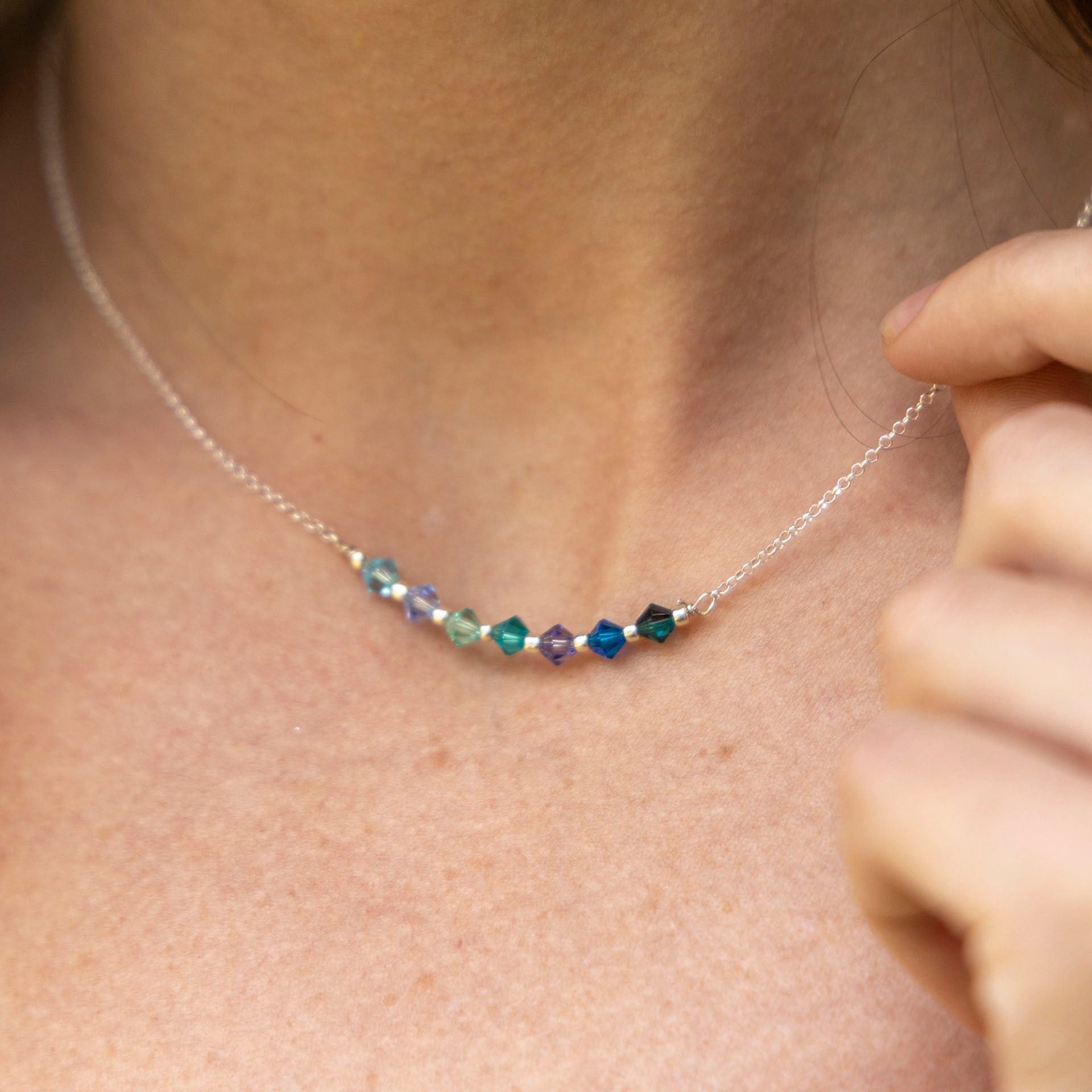 Romantic Crystal Necklace Collection –  Shades of Blue