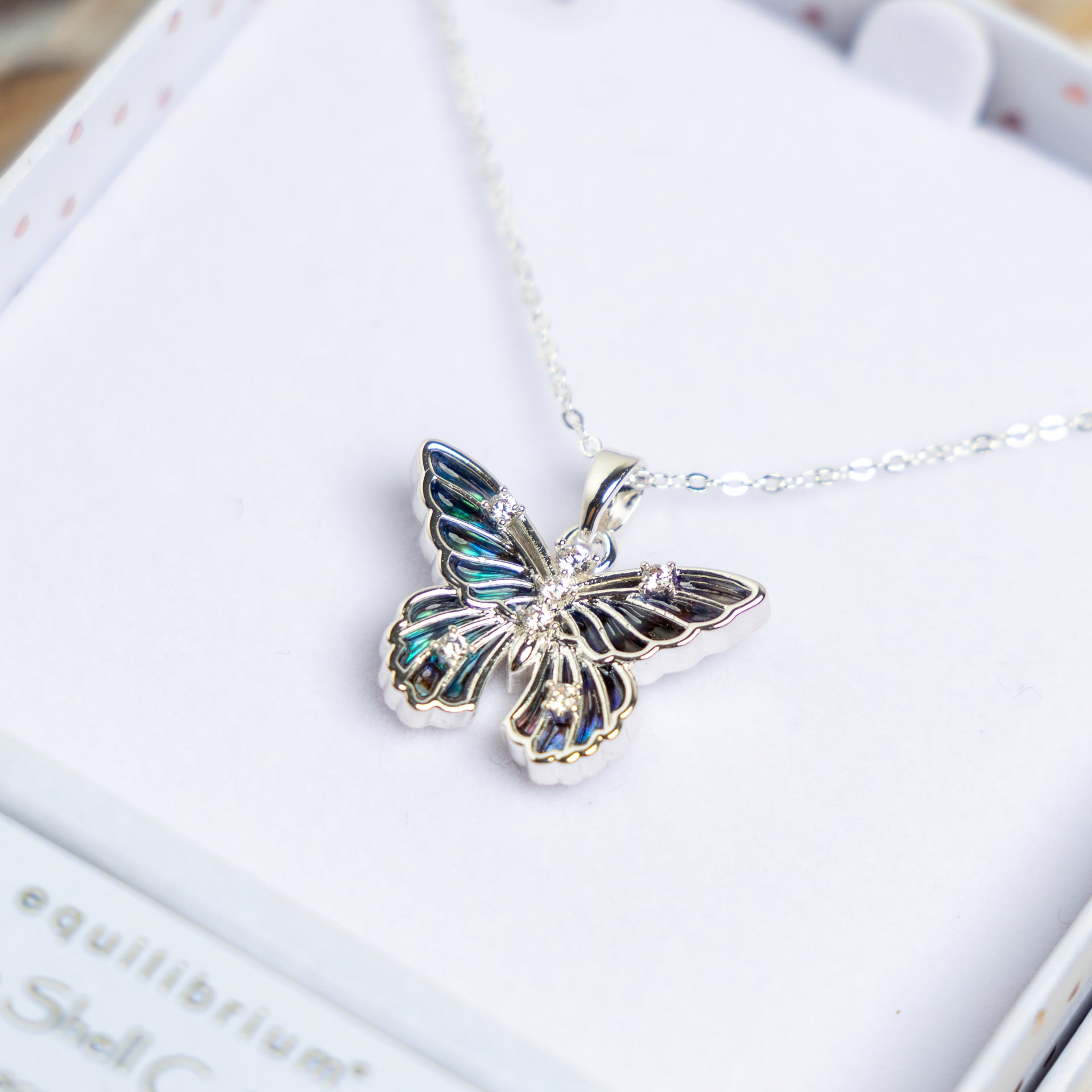 Pāua Shell Butterfly Necklace
