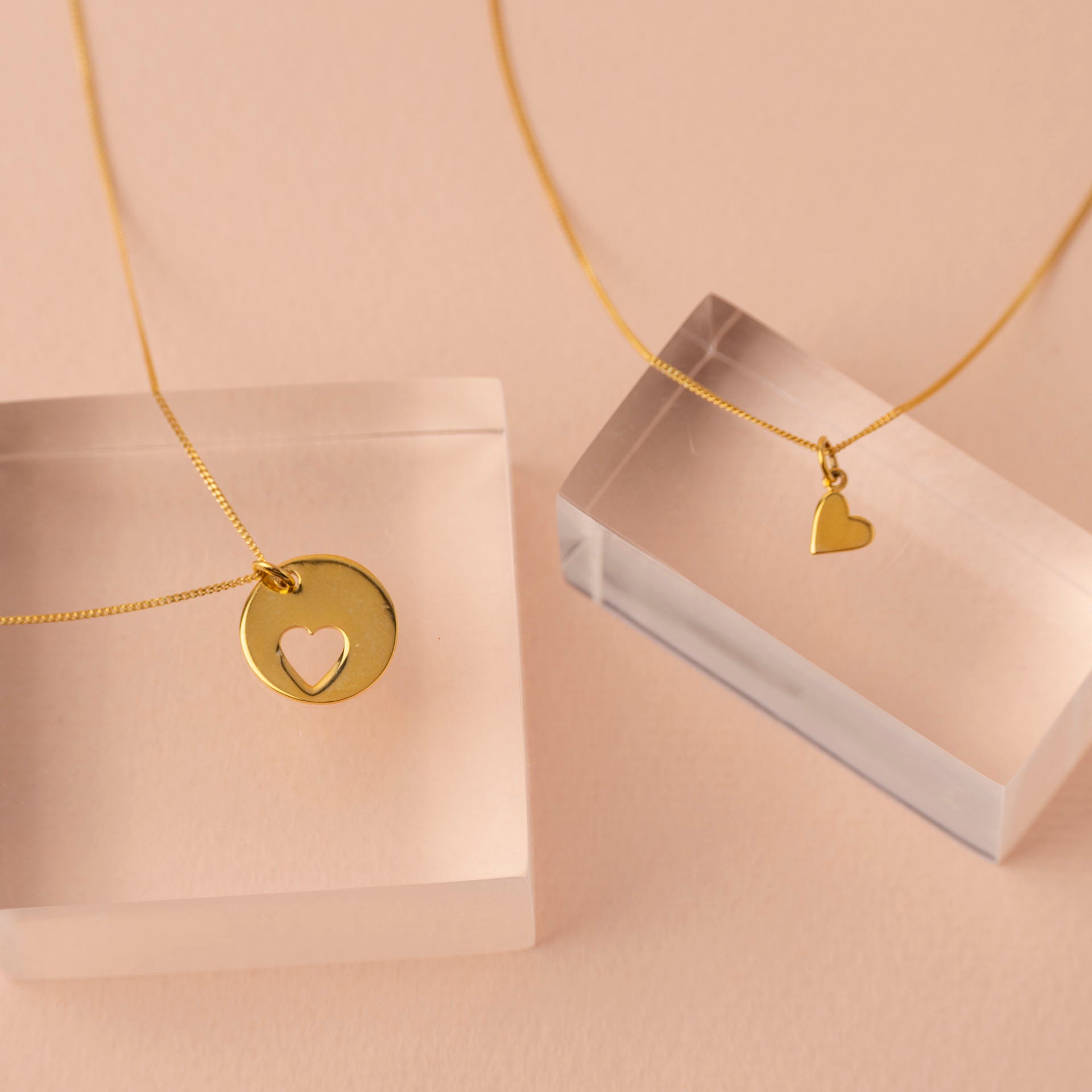 Mother and Daughter Heart Necklace Set (Sterling Silver or Gold Dipped)