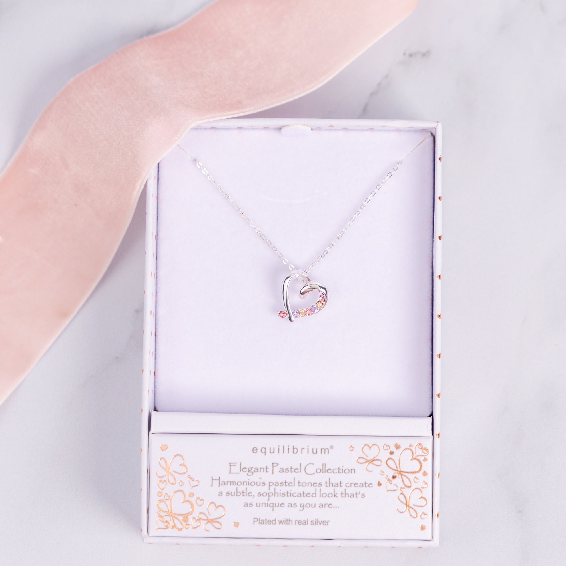 Elegant Pastel Loop Heart Necklace