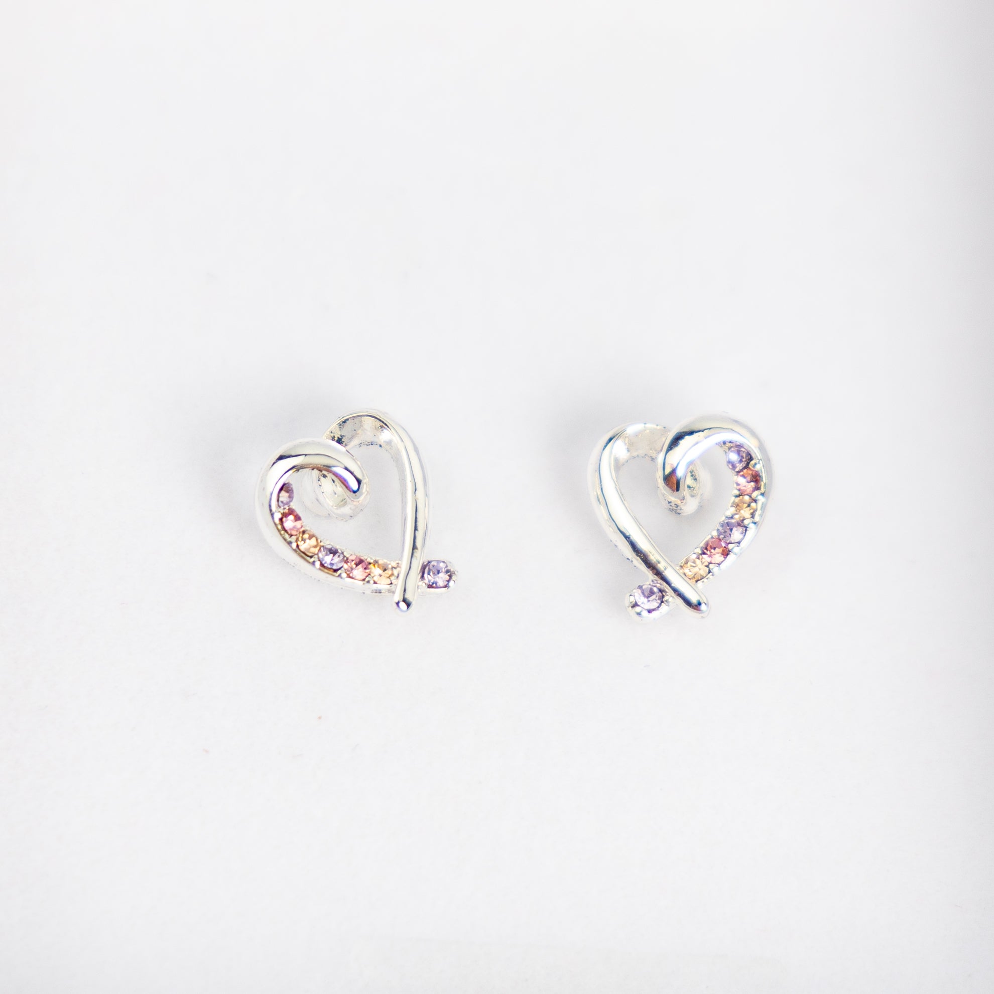 Elegant Pastel Loop Heart Earrings