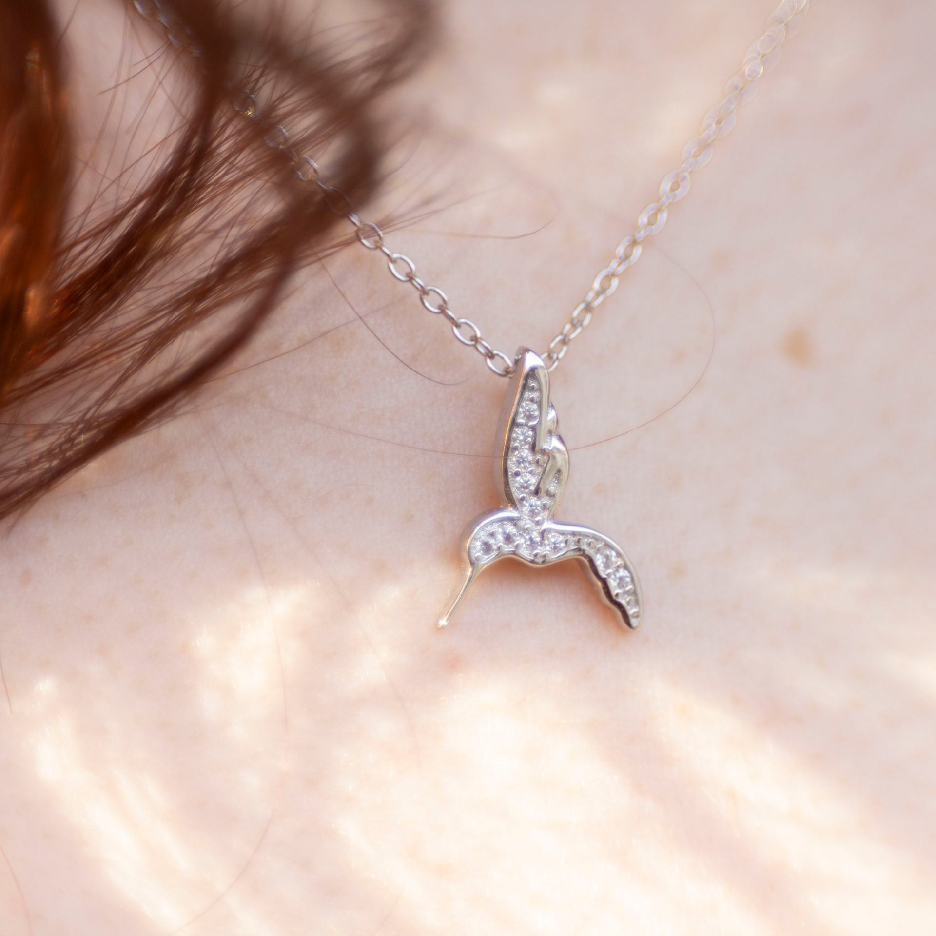 Sterling Silver Hummingbird Necklace