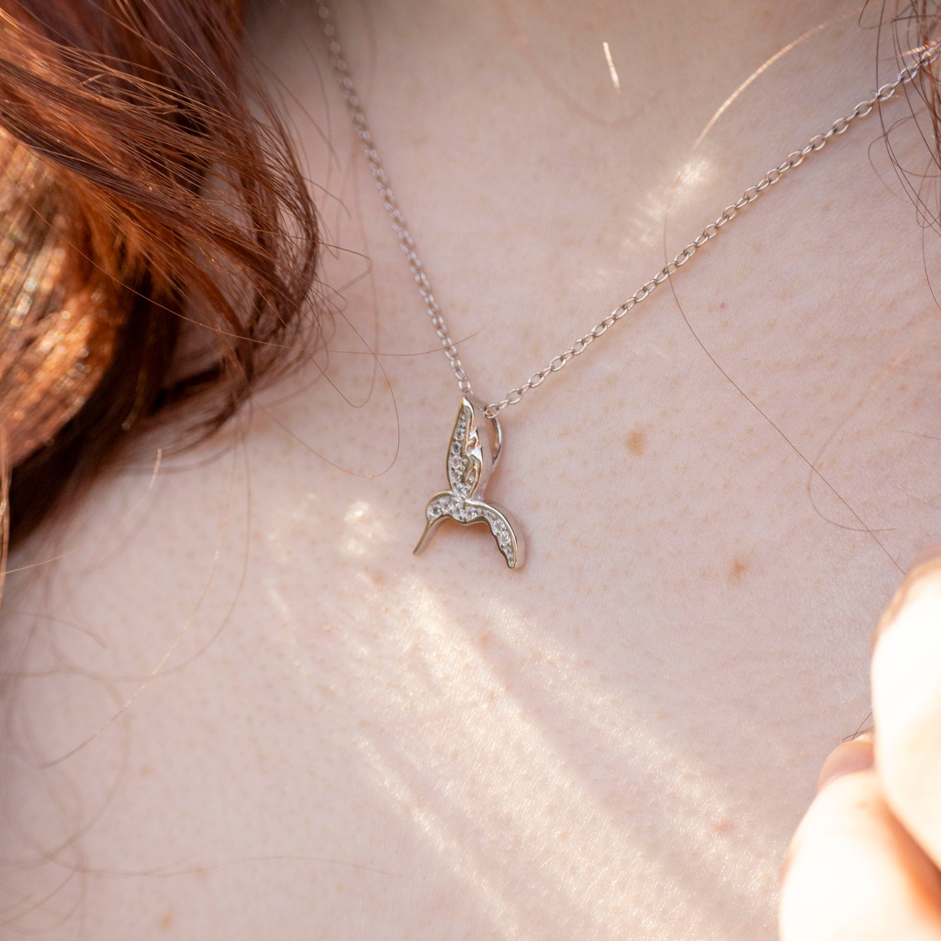 Sterling Silver Hummingbird Necklace