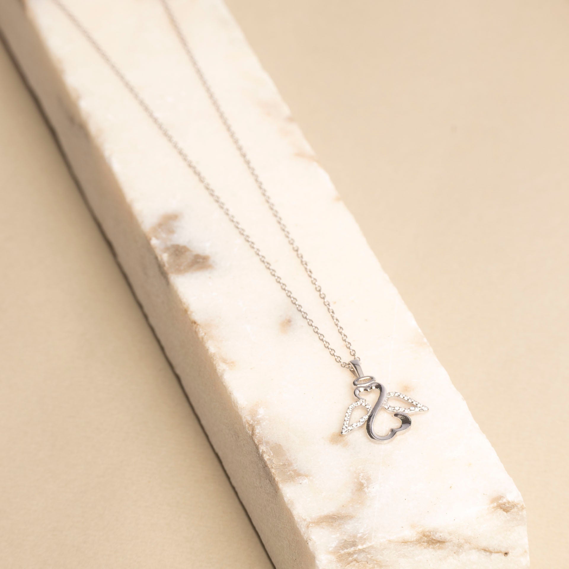 Sterling Silver Guardian Angel Necklace