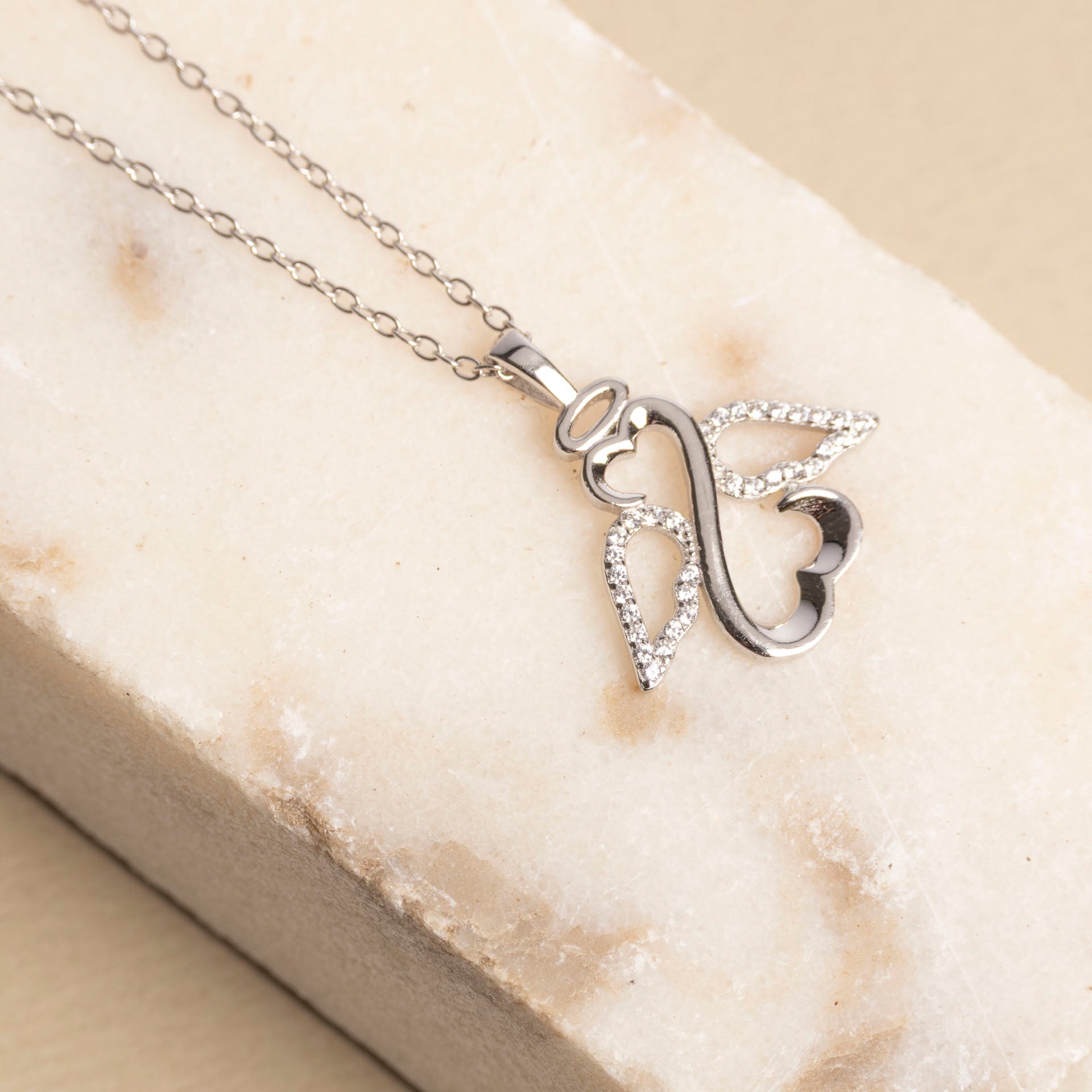 Sterling Silver Guardian Angel Necklace
