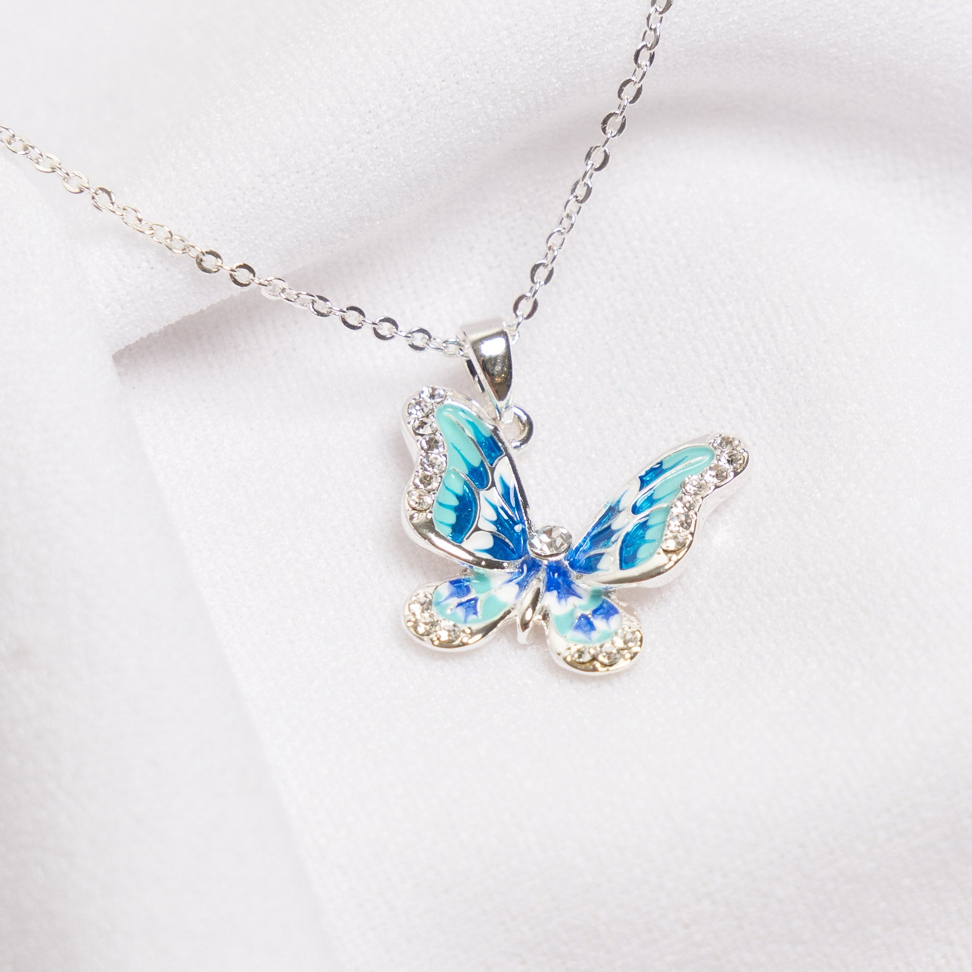 Hand-Painted Butterfly Necklace