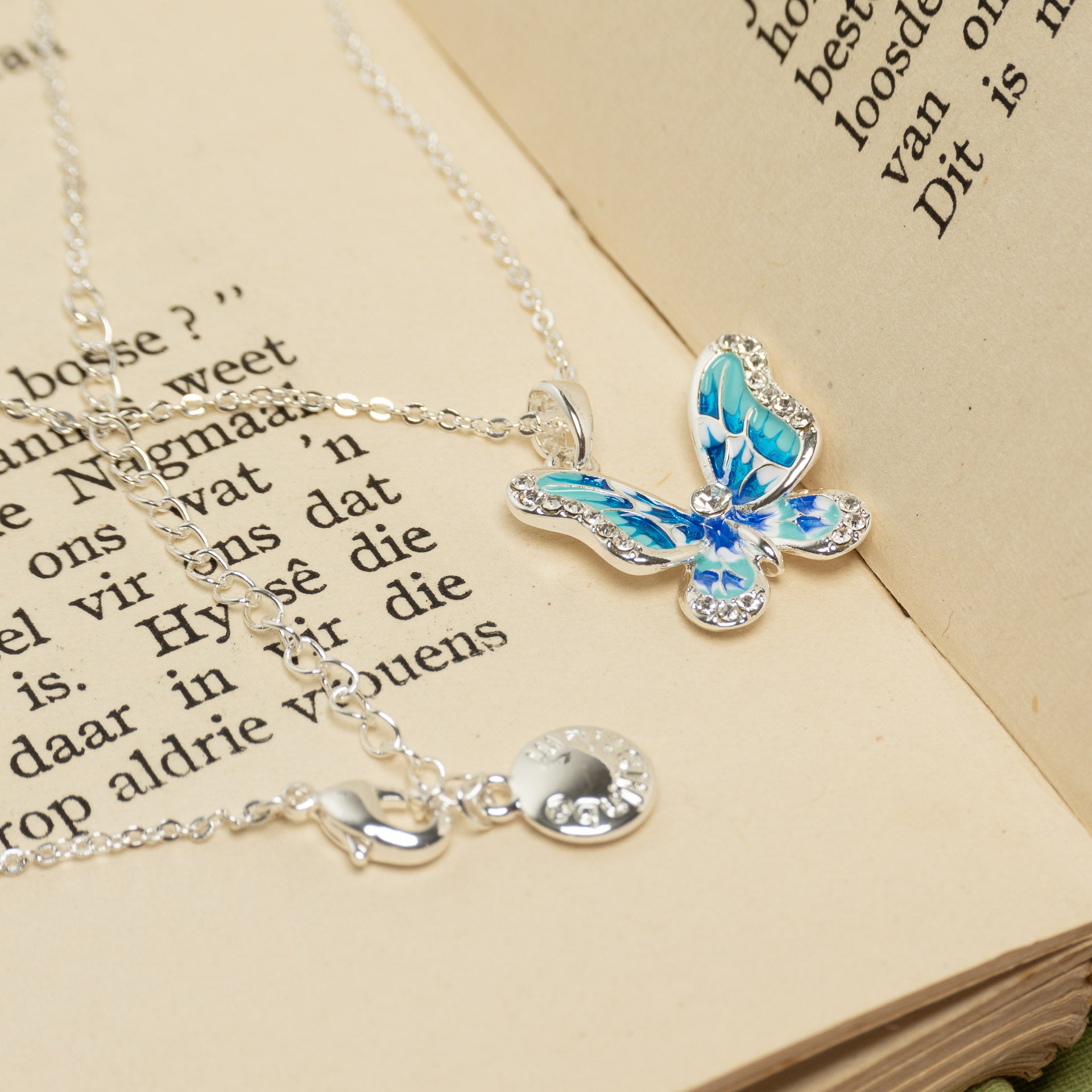 Hand-Painted Butterfly Necklace