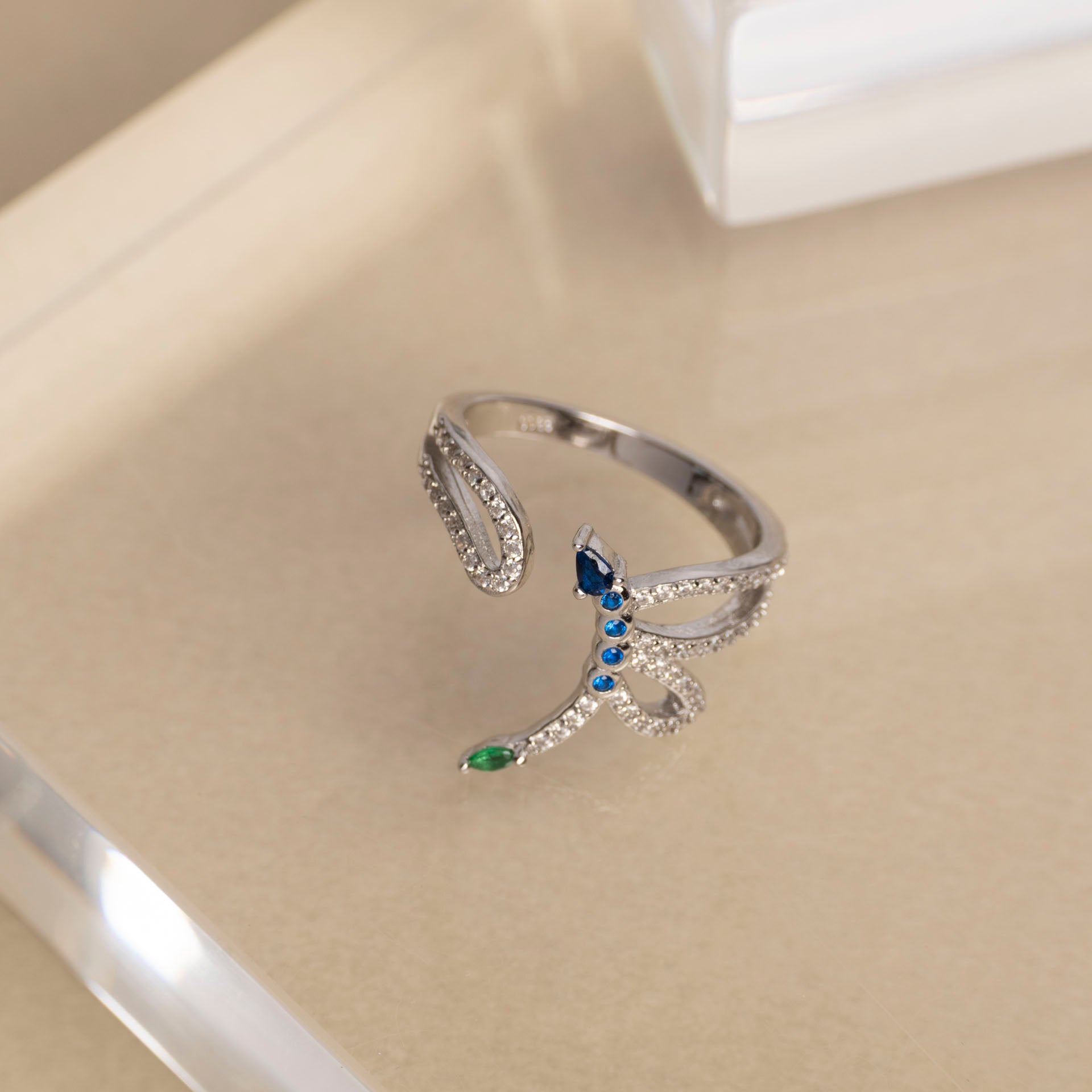 Sterling Silver "Fly Away" Dragonfly Adjustable Ring