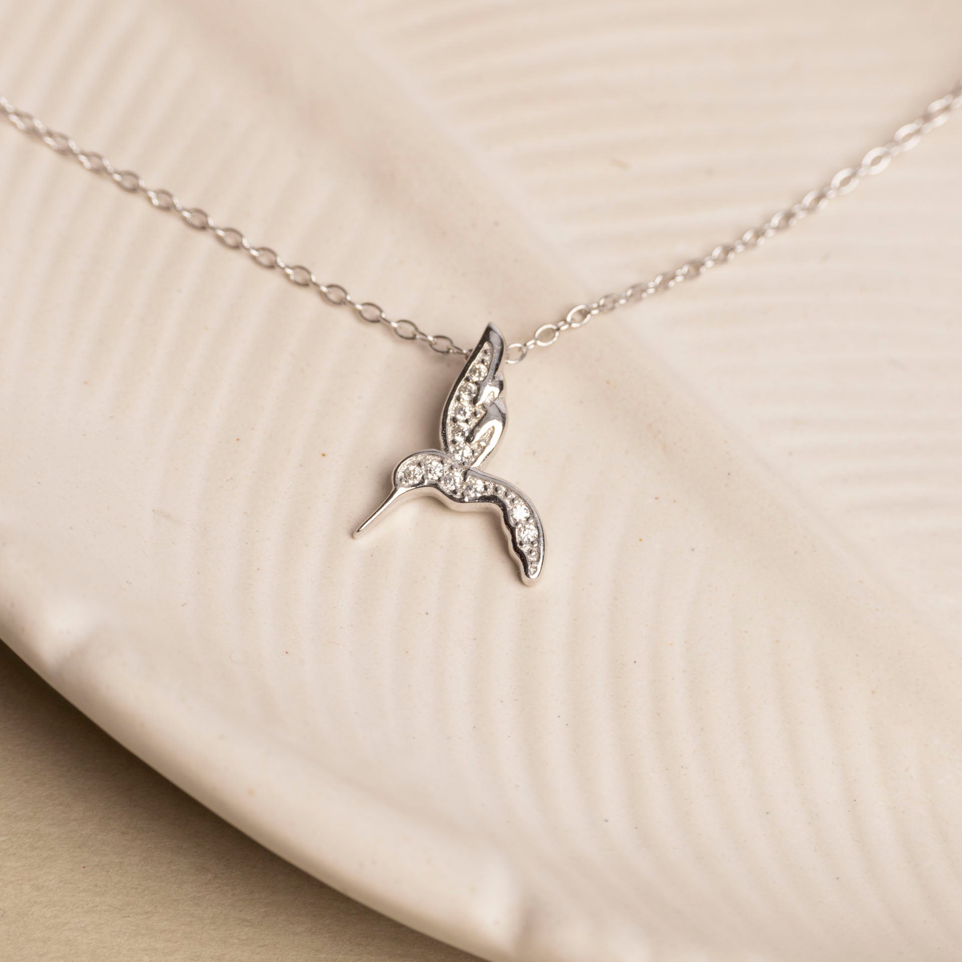 Sterling Silver Hummingbird Necklace