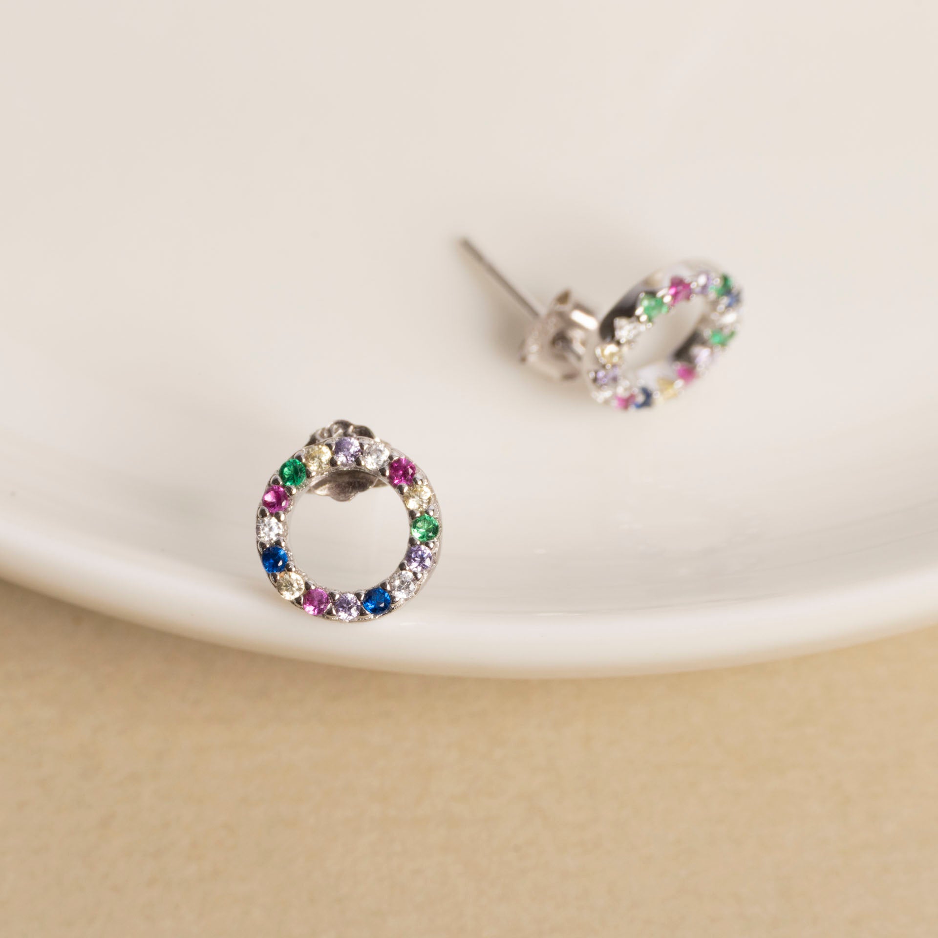 Sterling Silver "Colour Me Crazy" Circle Studs