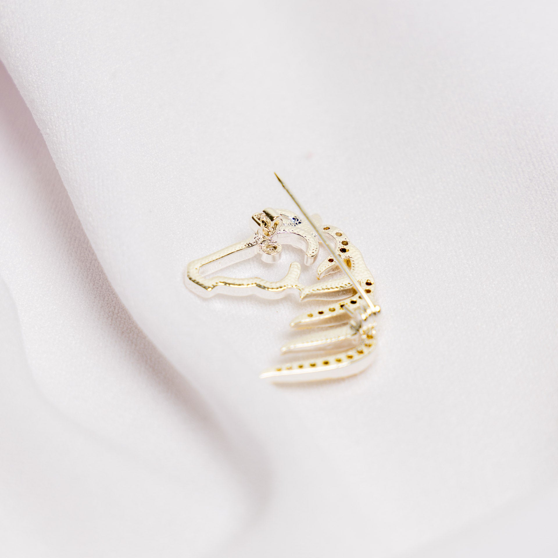 Silver & Gold Plated Horse Head Brooch