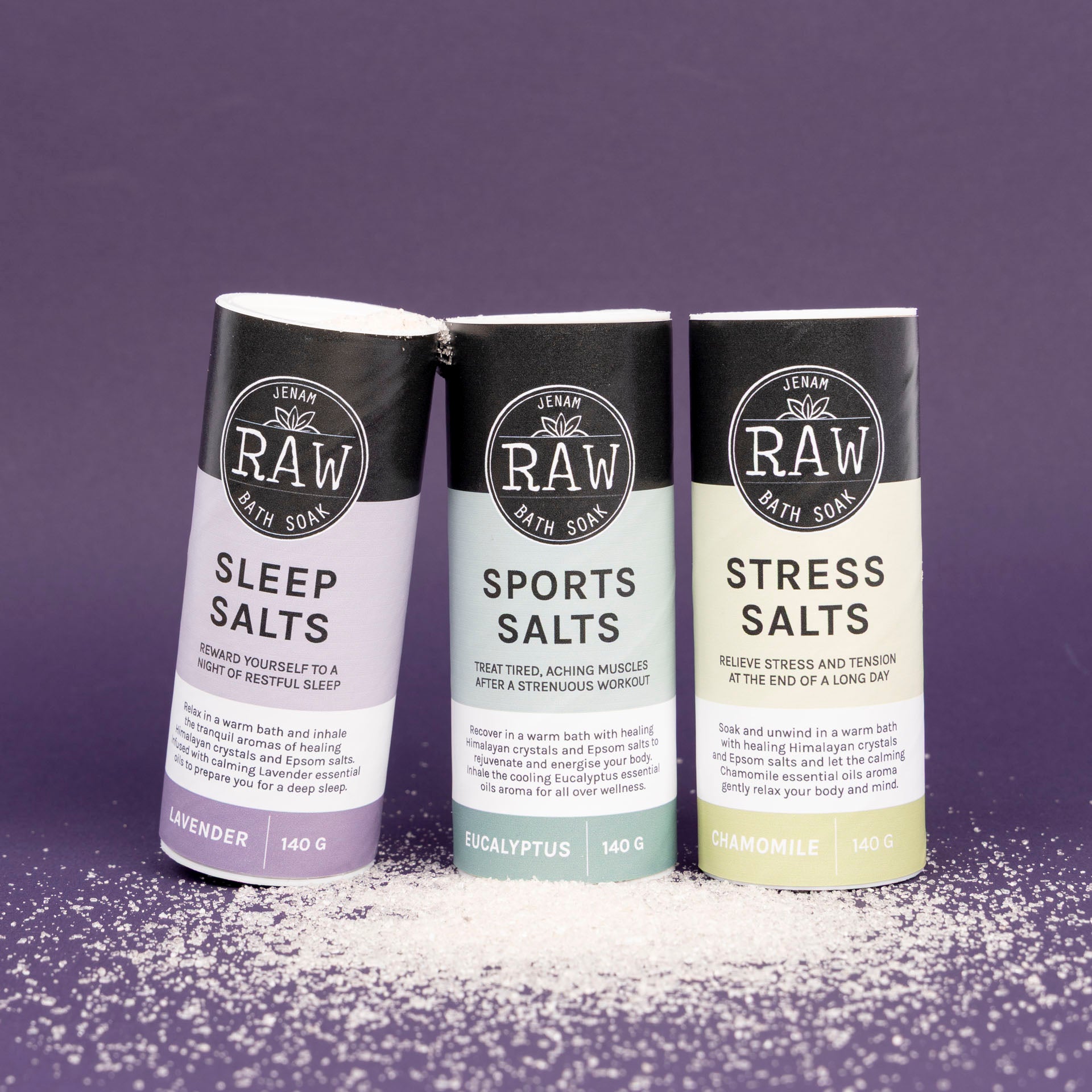 Raw Essential Oil Bath Salts Gift Pack