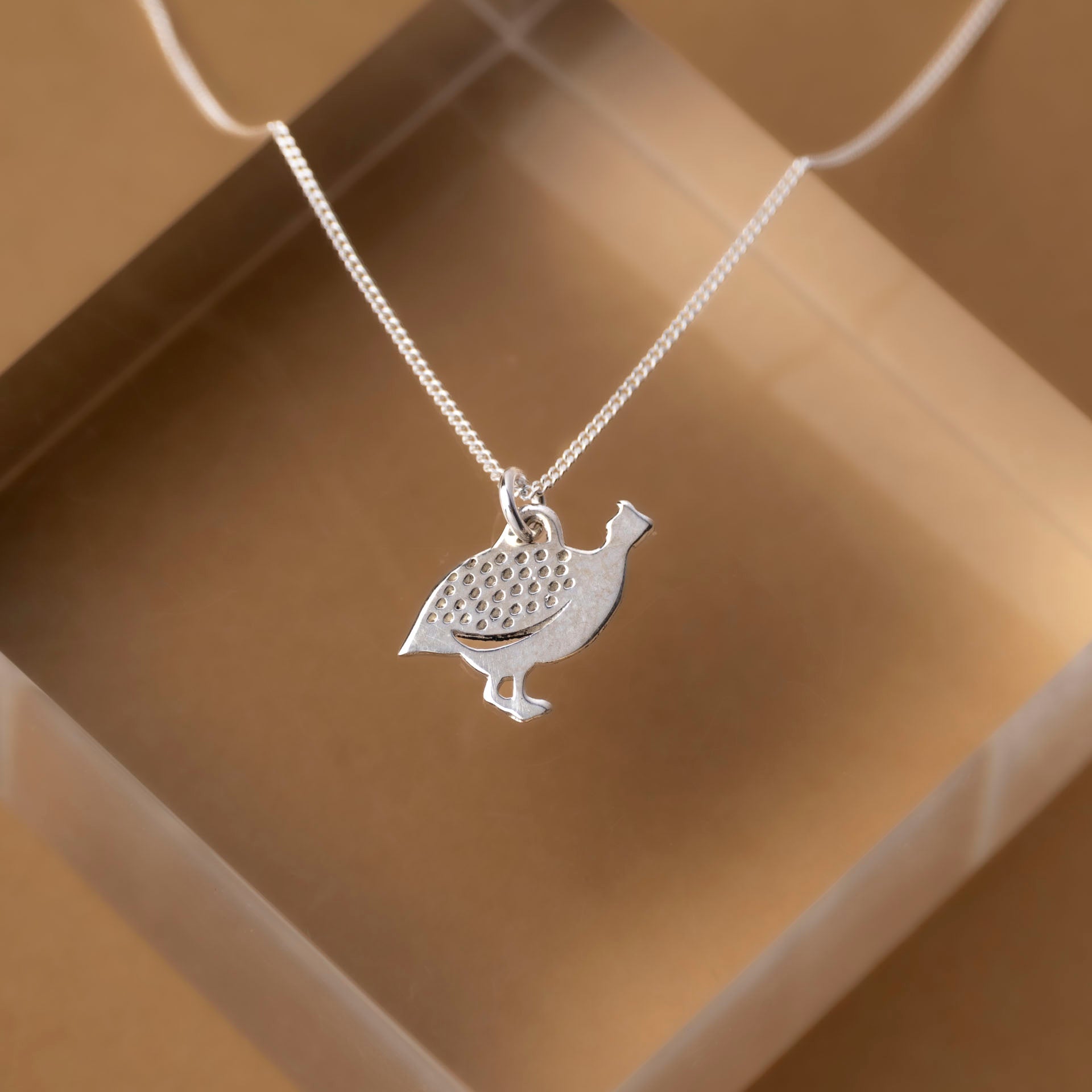 Sterling Silver Guinea Fowl Necklace