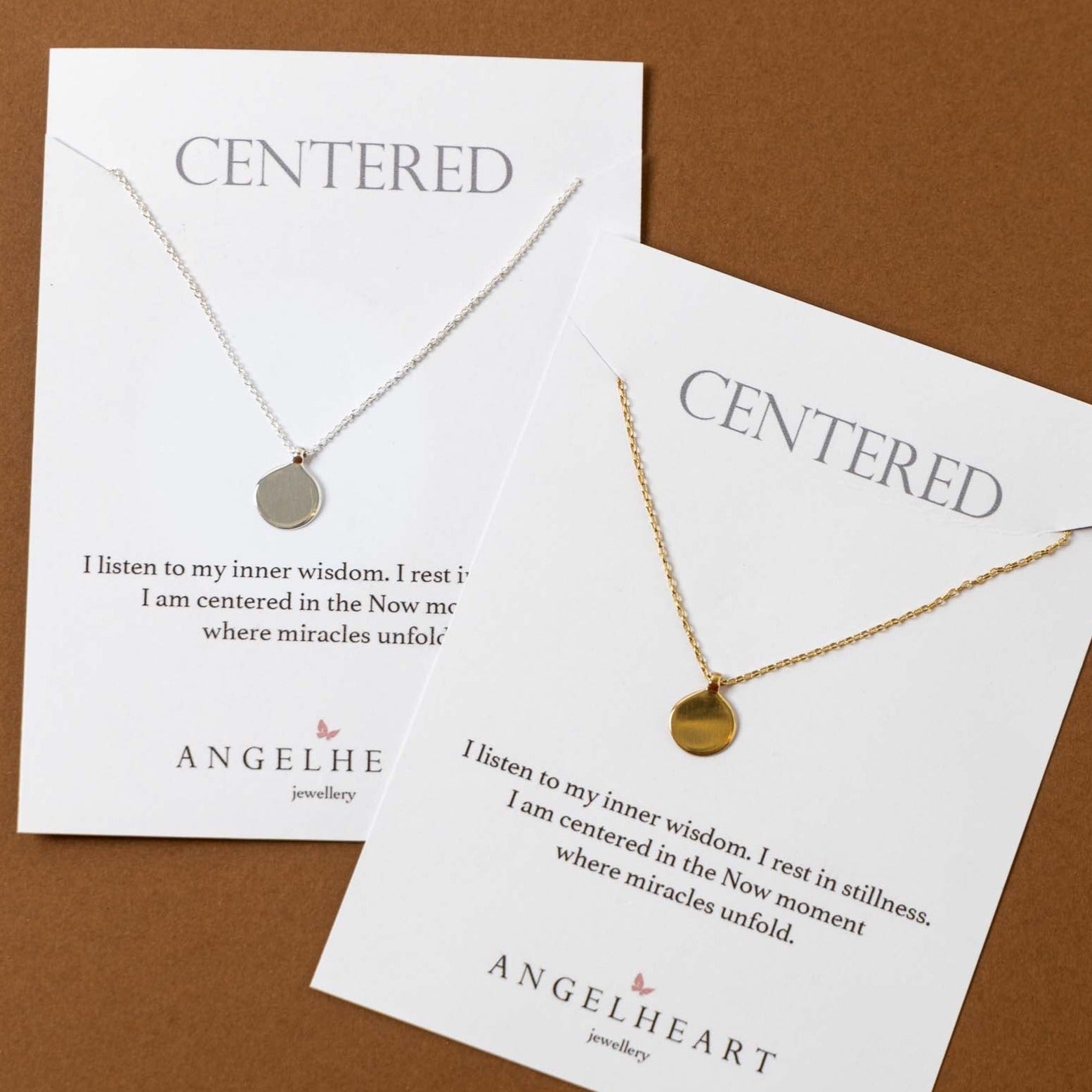 "Centred" Disc Charm Necklace (Sterling Silver / Gold-Plated)