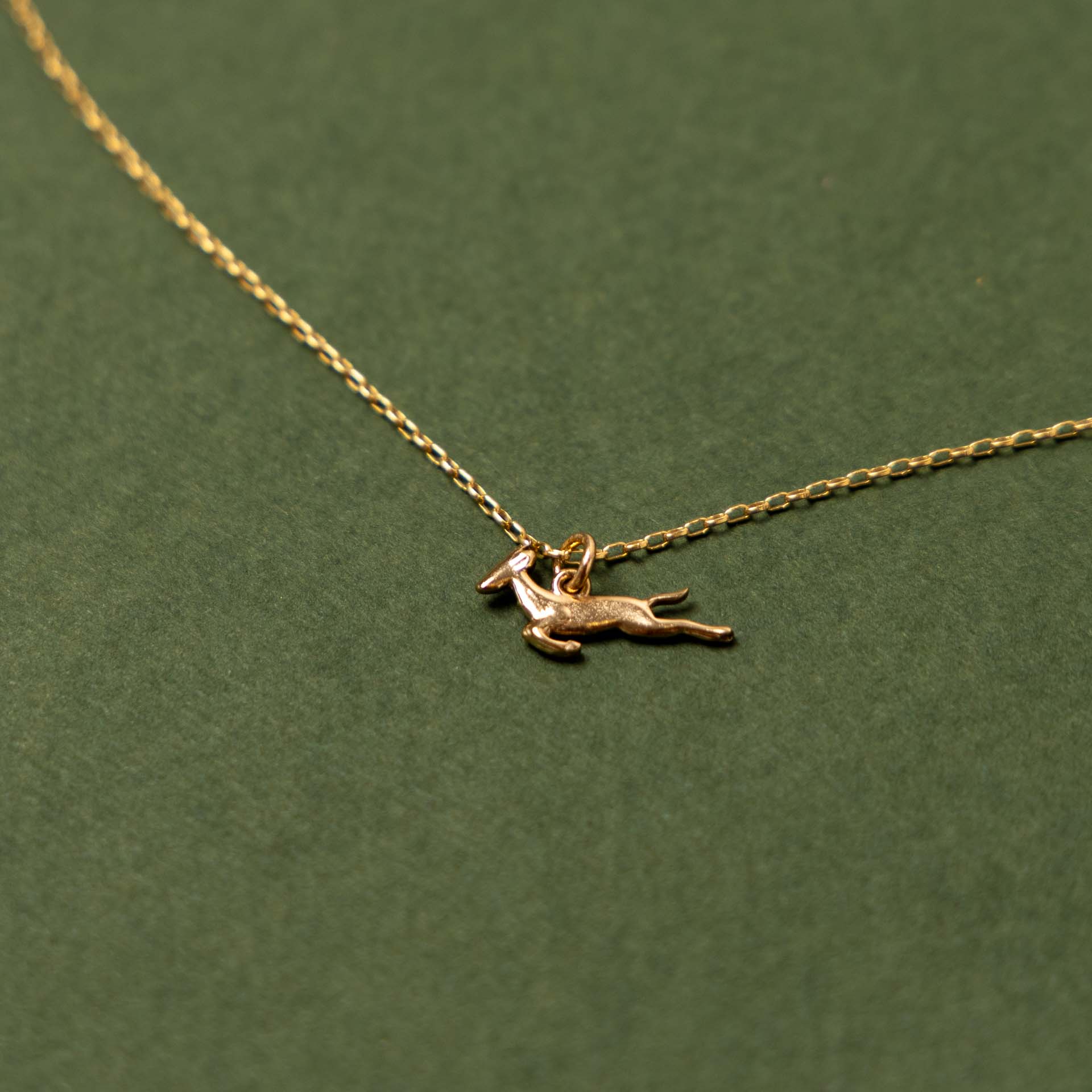 "I Love South Africa" Gold-Plated Dainty Springbok Necklace