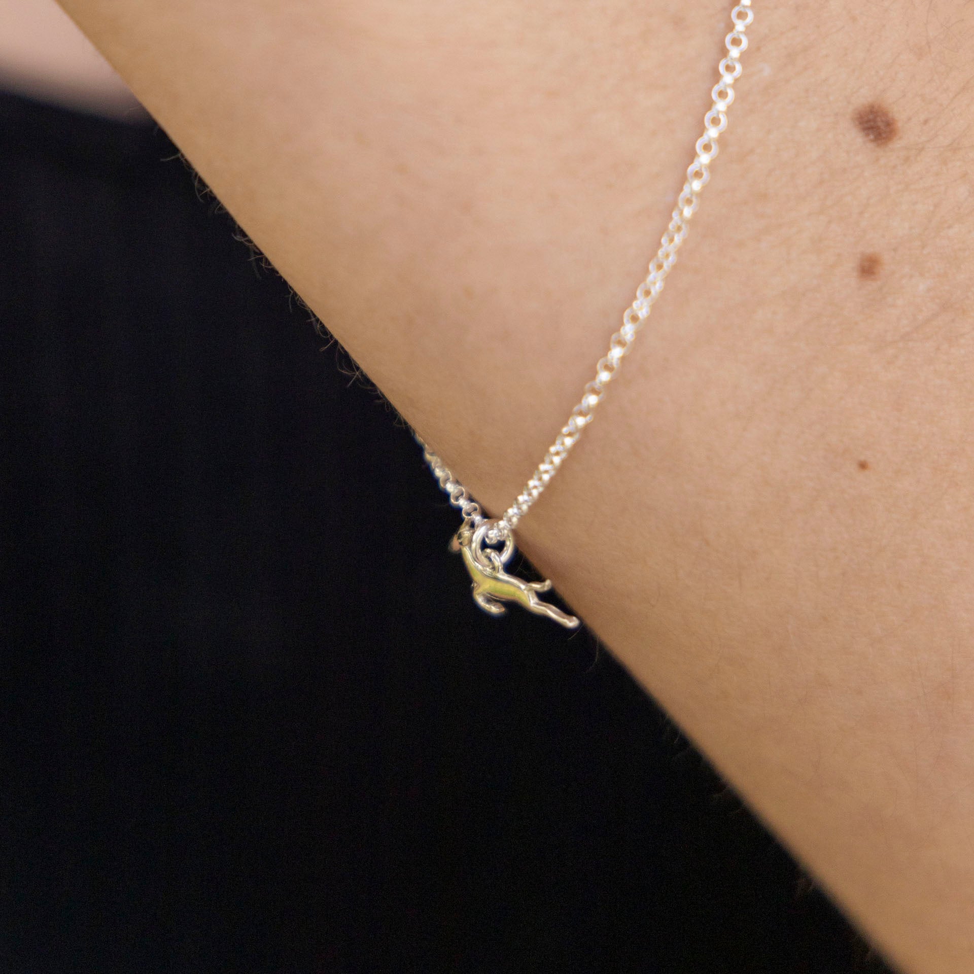 "I Love South Africa" Dainty Springbok Charm Bracelet (Sterling Silver or Gold-Plated)