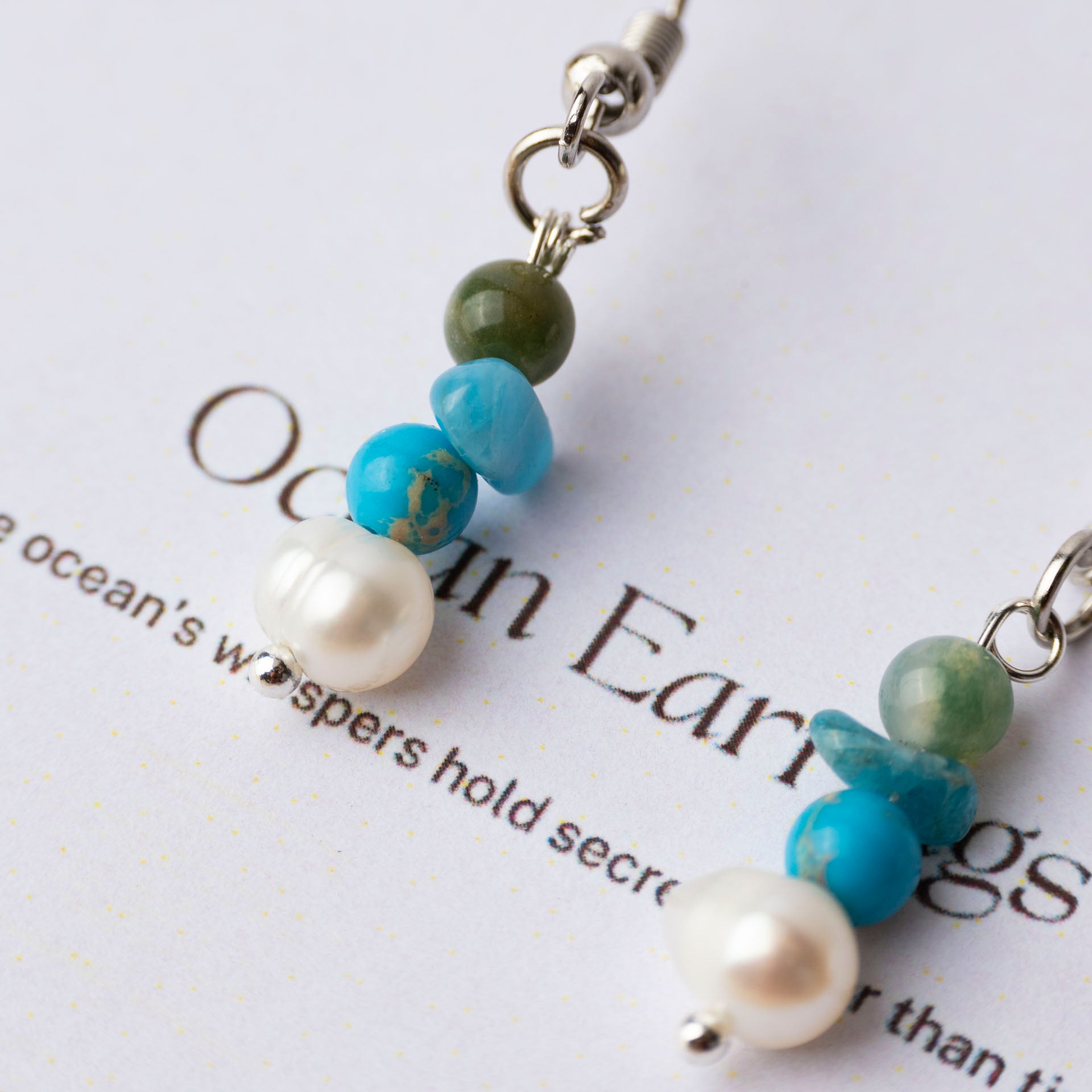 Gemstone and Pearl Ocean Earrings