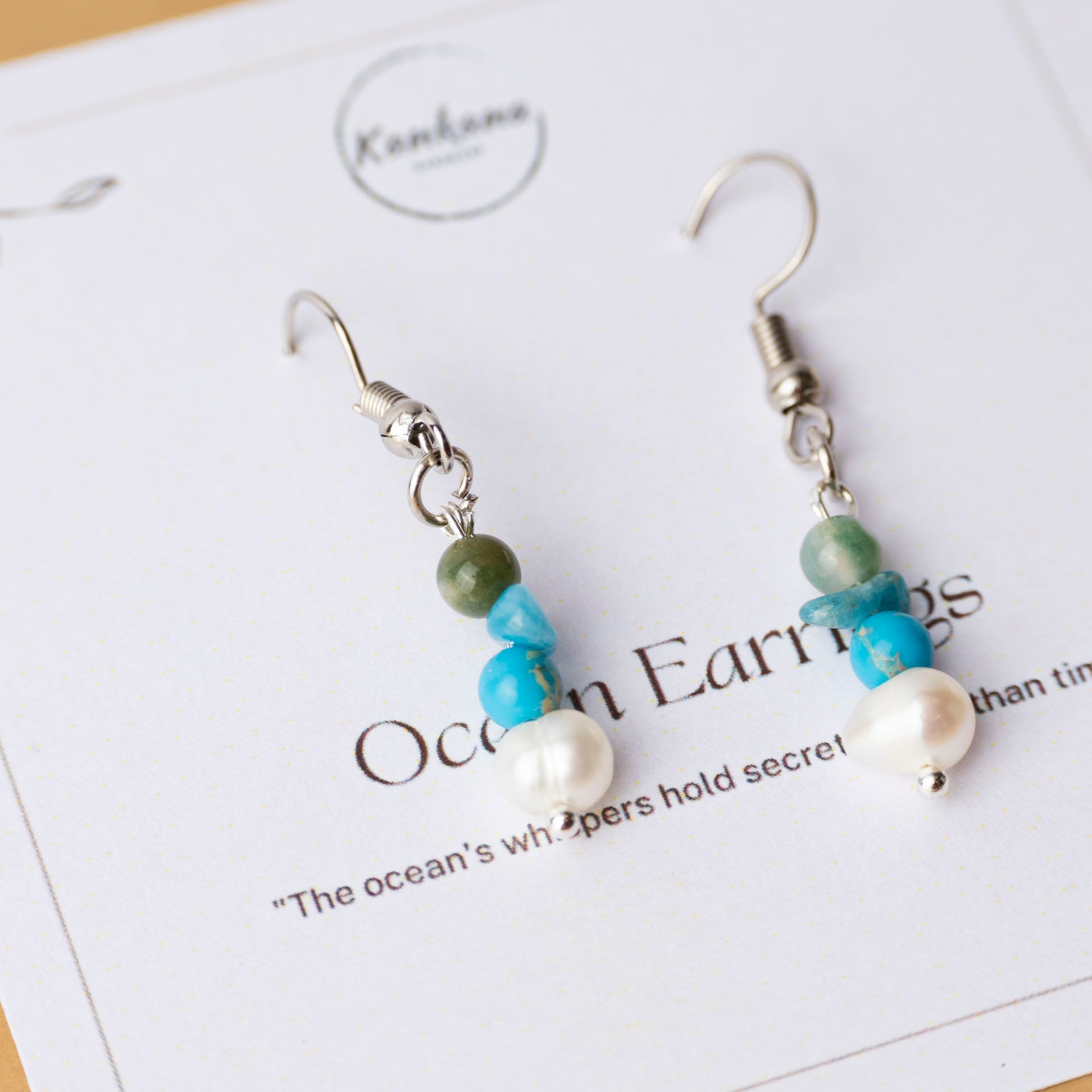 Gemstone and Pearl Ocean Earrings