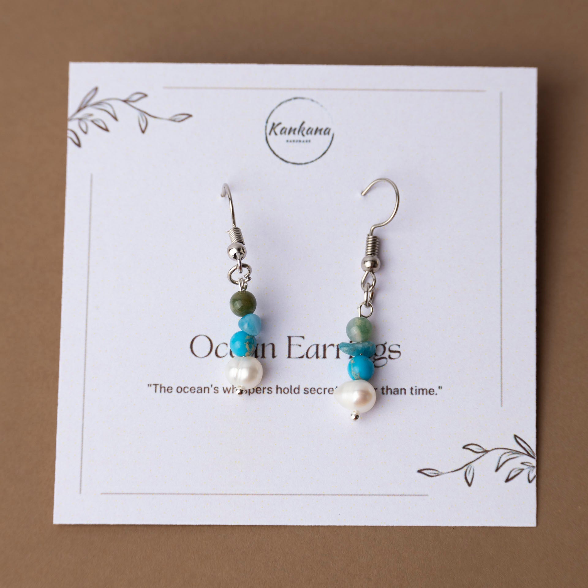 Gemstone and Pearl Ocean Earrings