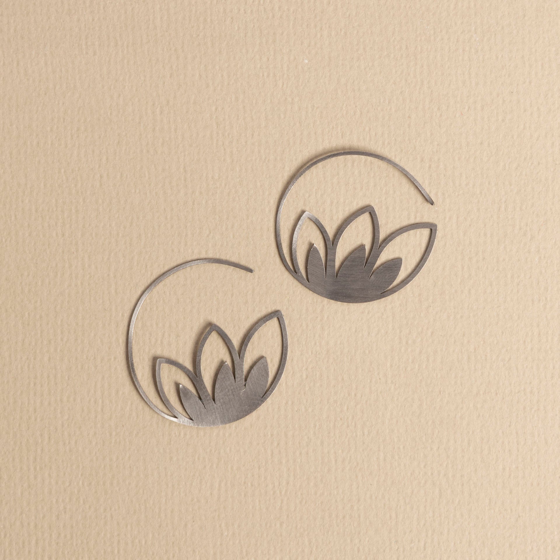 Dahlia Side Silhouette Earrings (brass or stainless steel)