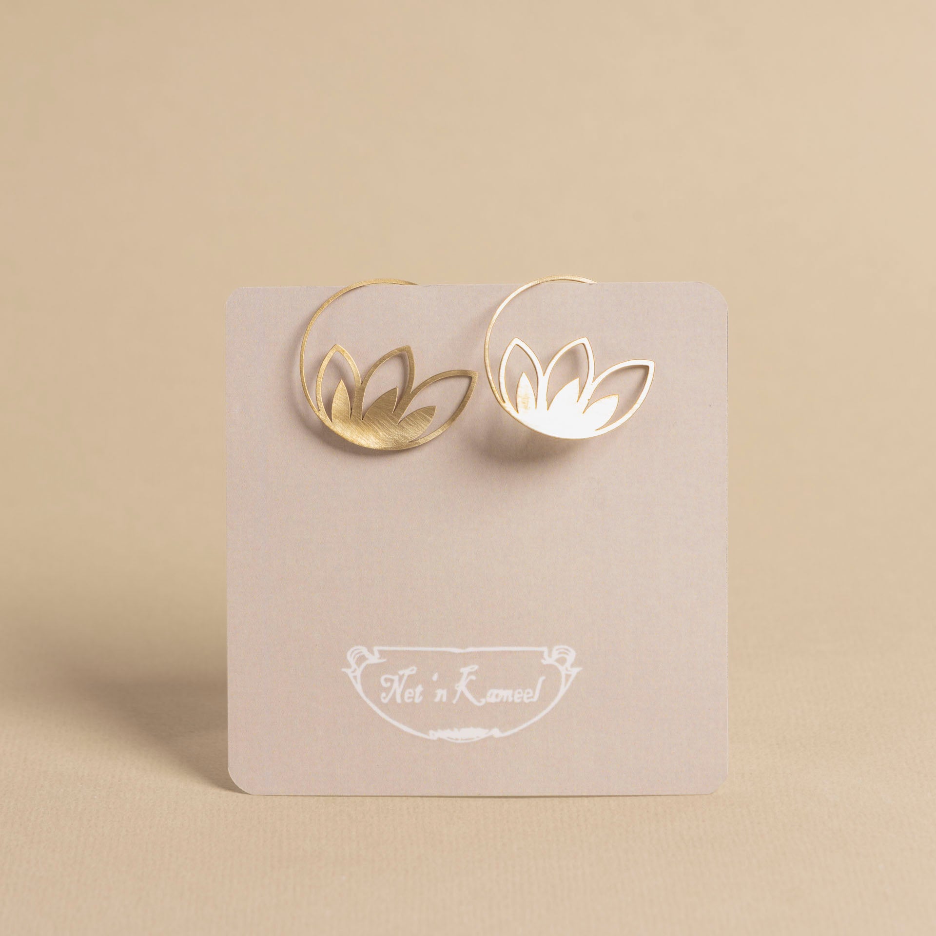 Dahlia Side Silhouette Earrings (brass or stainless steel)