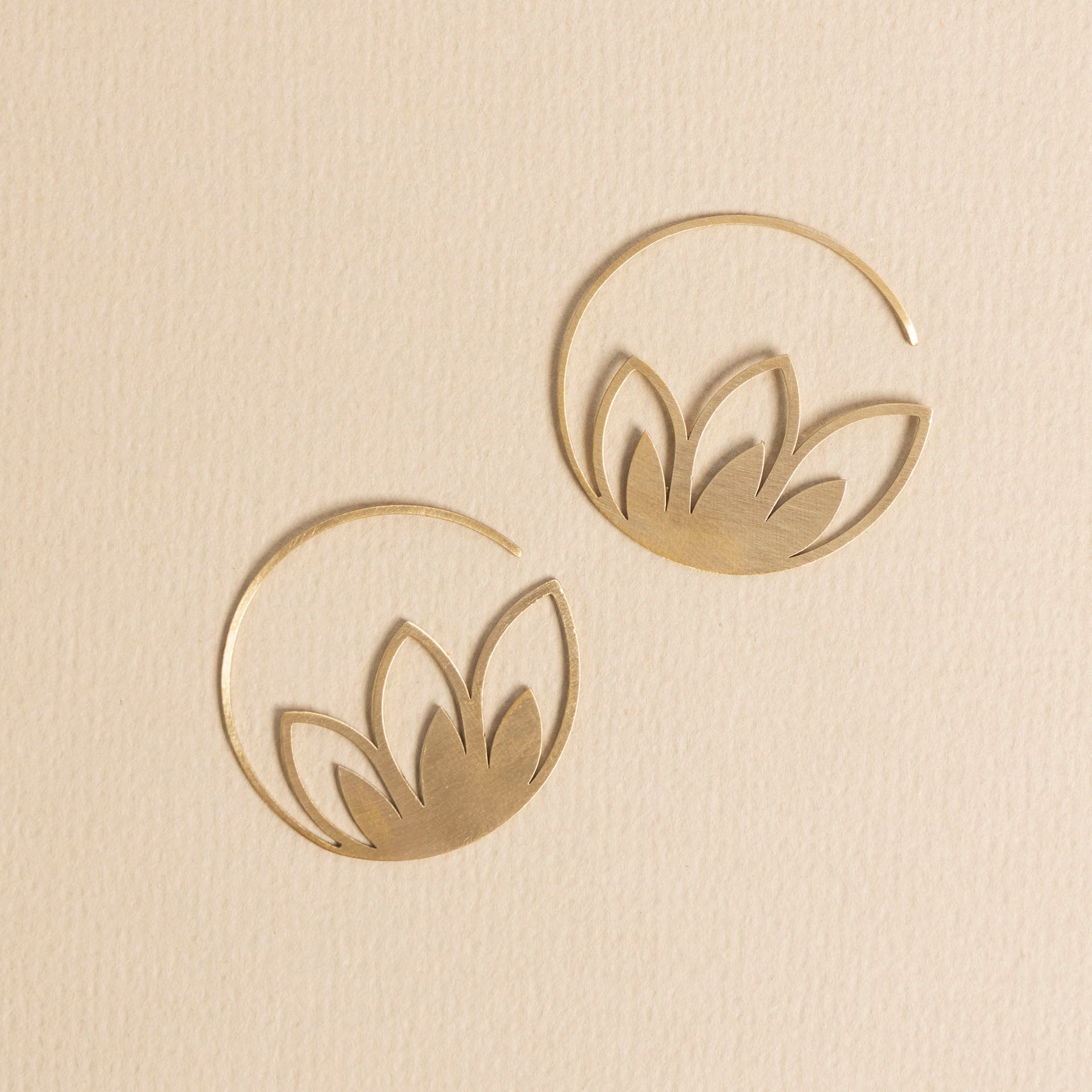 Dahlia Side Silhouette Earrings (brass or stainless steel)