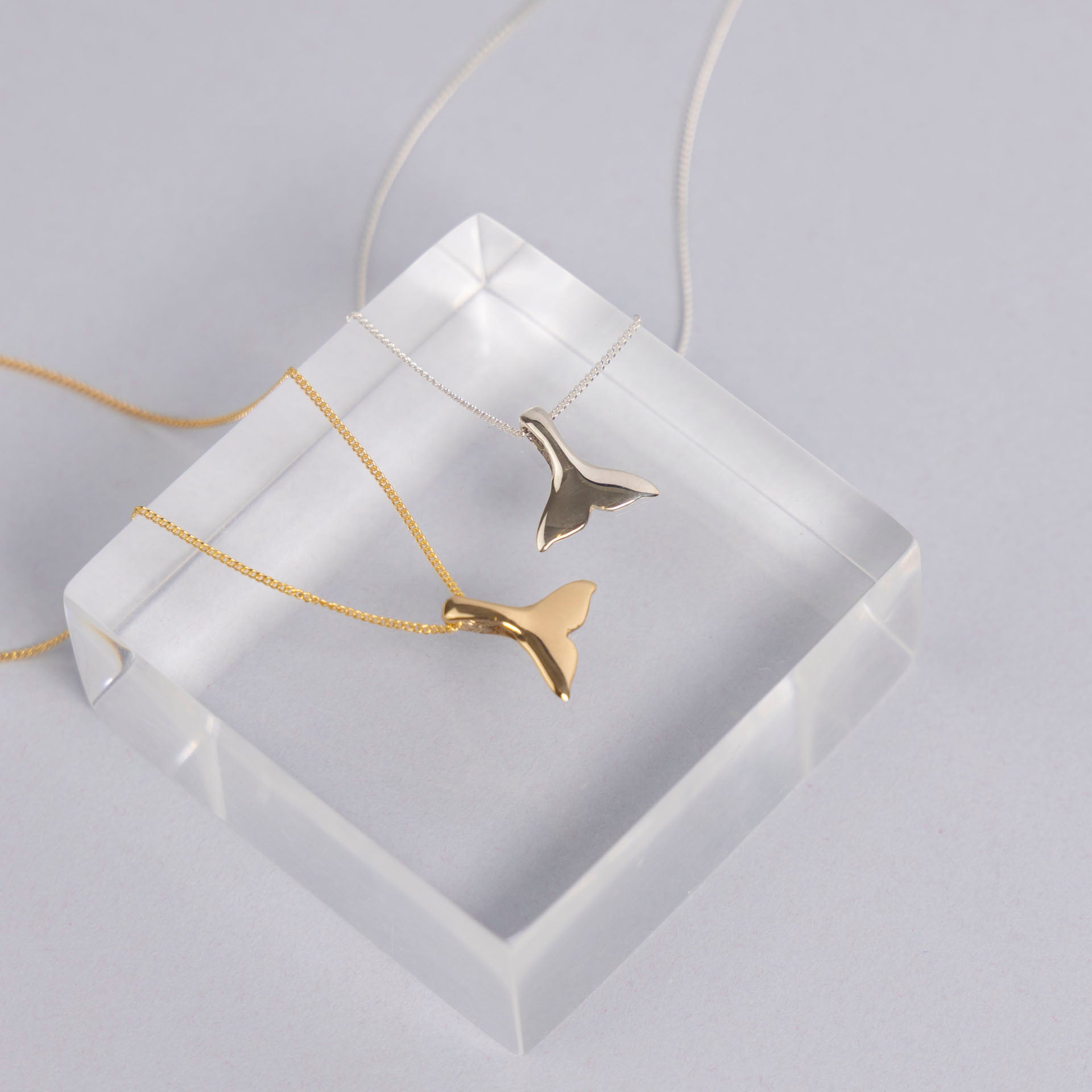 Whale Tail Necklace (Sterling Silver or Gold-Plated)