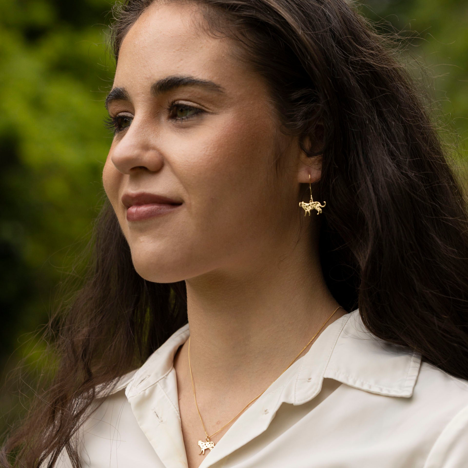 Leopard Dangle Earrings (Gold-Dipped Sterling Silver)